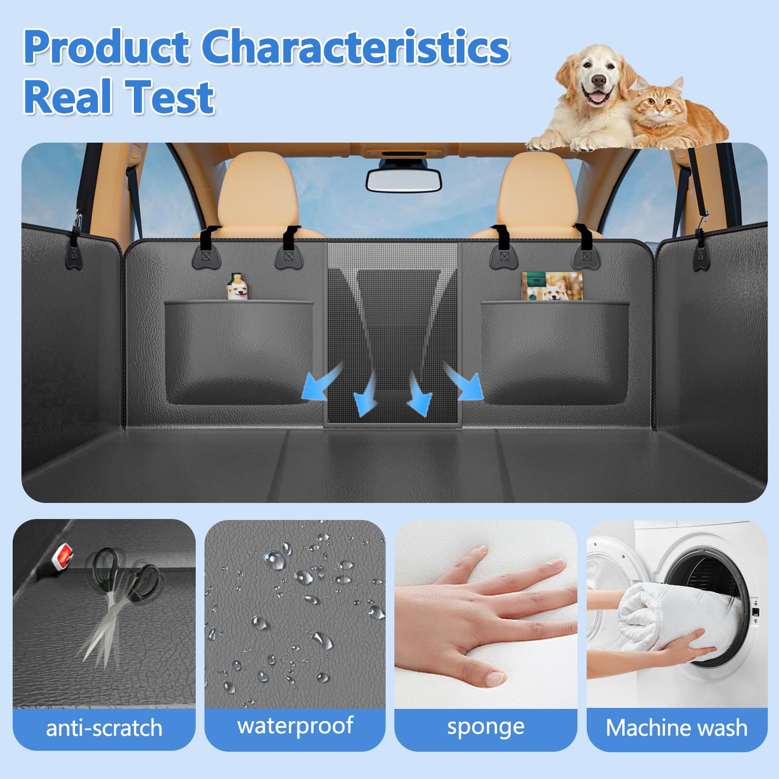 Yfchangle Heavy Duty Waterproof Dog Seat Cover For Suv & Truck - Scratch-Proof Pet Car Protector, Large Hammock For Back Seat, H