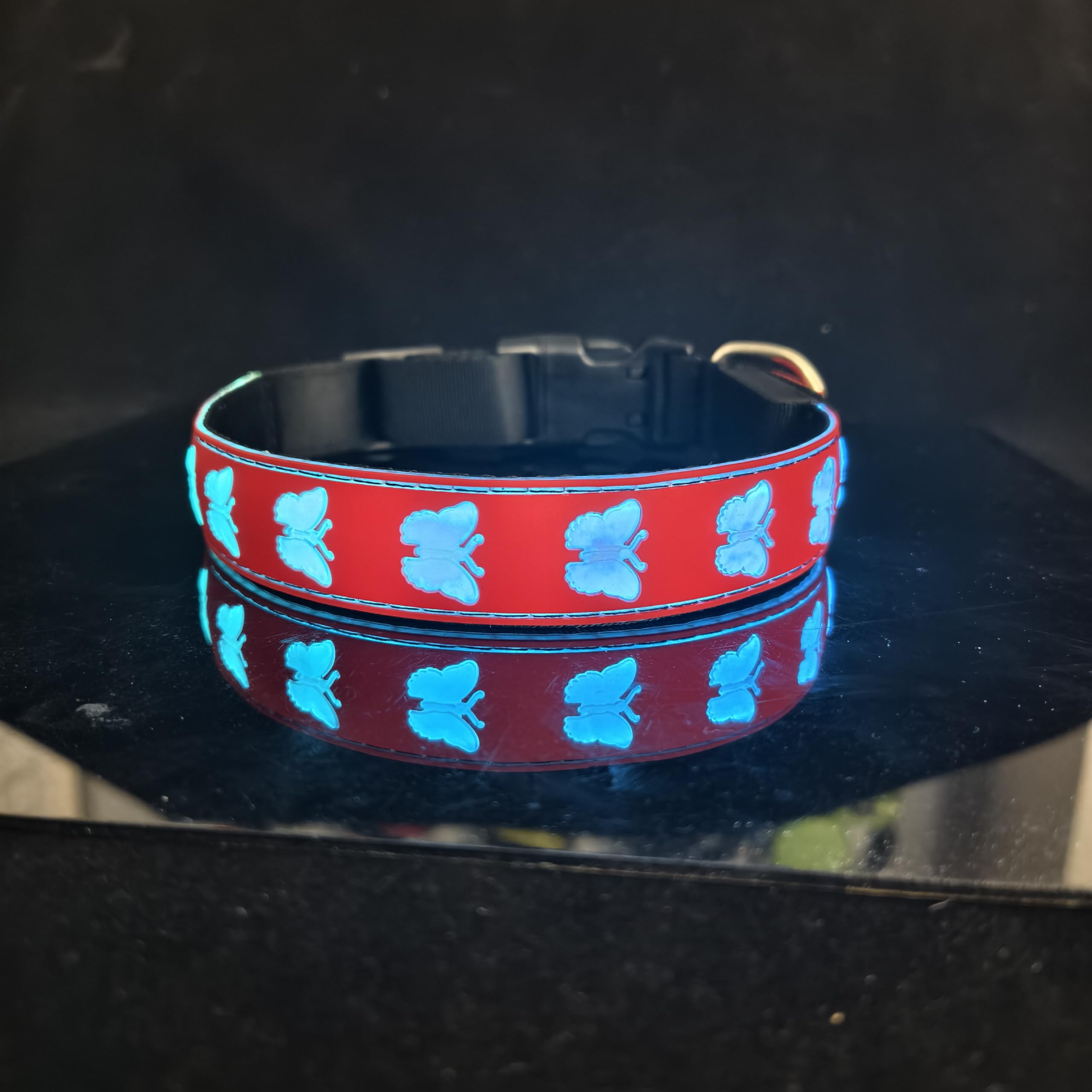 Dogled Usb-C Led Light Up Dog Collar, 3D Design Comfortable And Soft Material,Multicolored Lighting,Night Dog Collar (Bt-Red, M(
