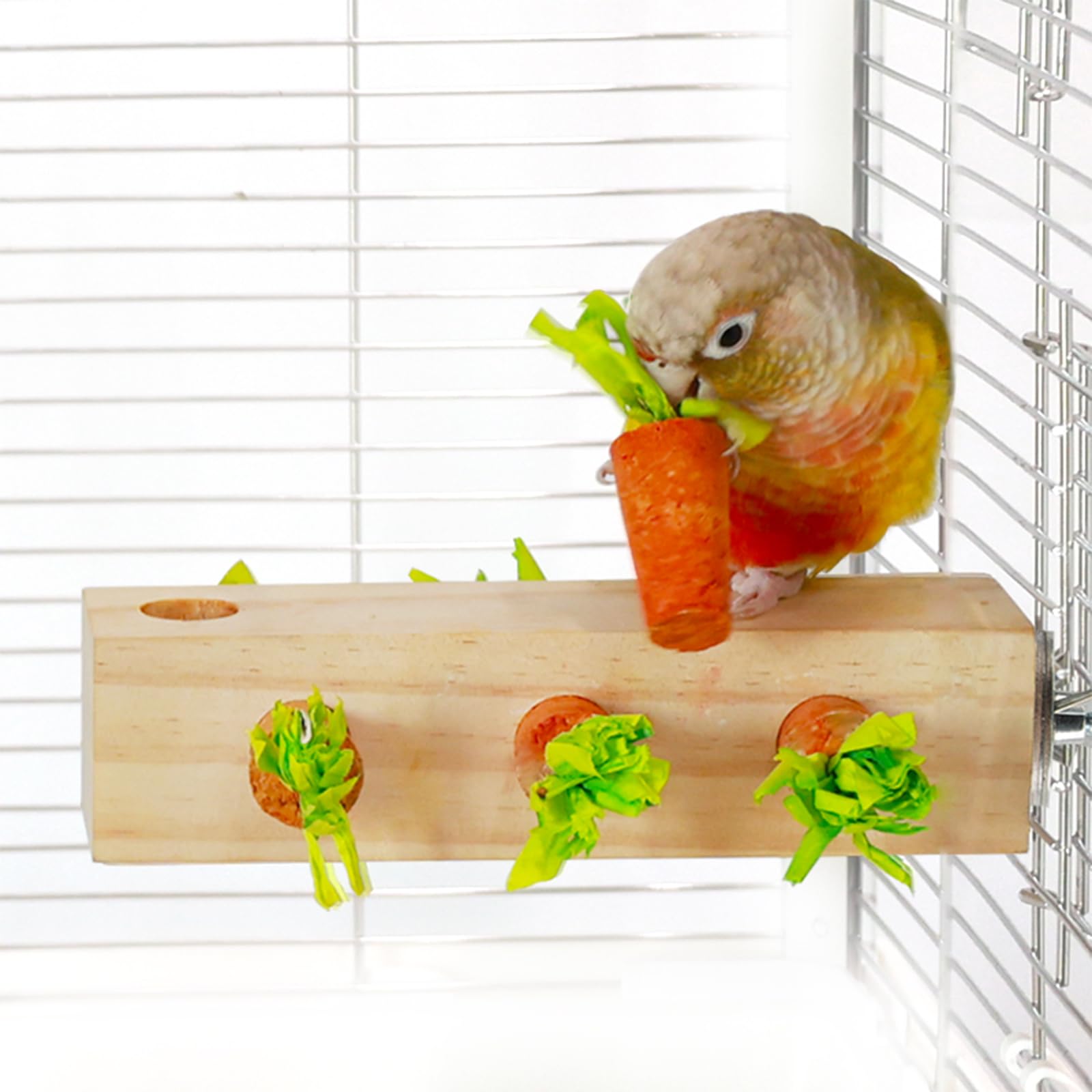 Yooso Wing Bird Toys, Bird Chew Toy Cork Wooden Block Parrot Foraging Toys Birdcage Accessories For Conures Parakeets Cockatiels