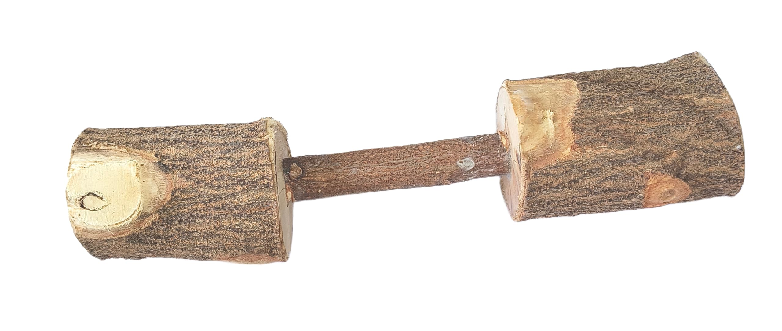 Rukda Natural Neem Wood Dumbbell Chew Toy For Dogs & Puppies | Organic Wooden Teething & Dental Care Toy | Durable NonToxic Fet
