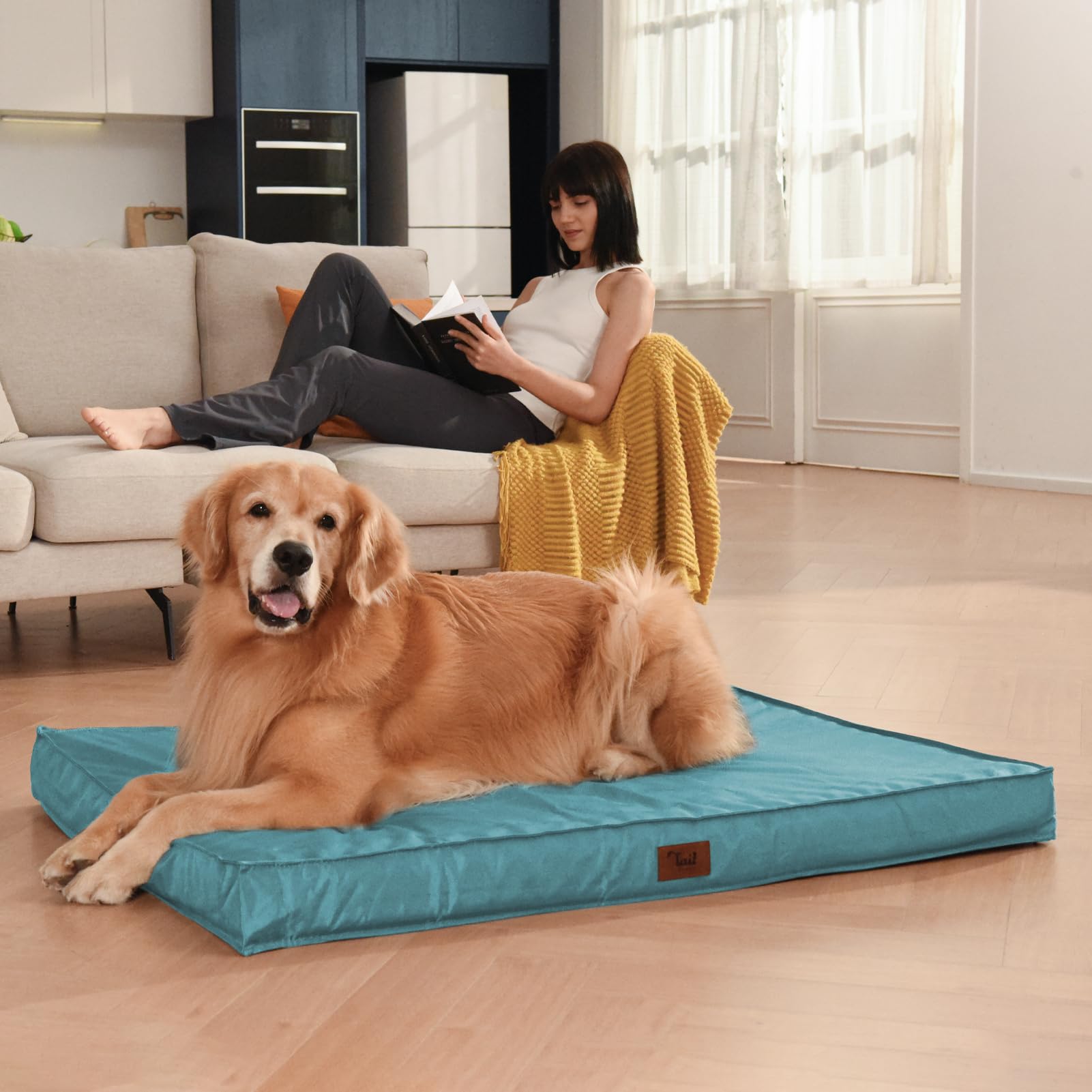 Tail Stories Outdoor Extra Large Dog Bed For Big Dogs, Waterproof Dog Bed For Large Dogs, Egg Crate Foam Xl Pet Bed With Removab