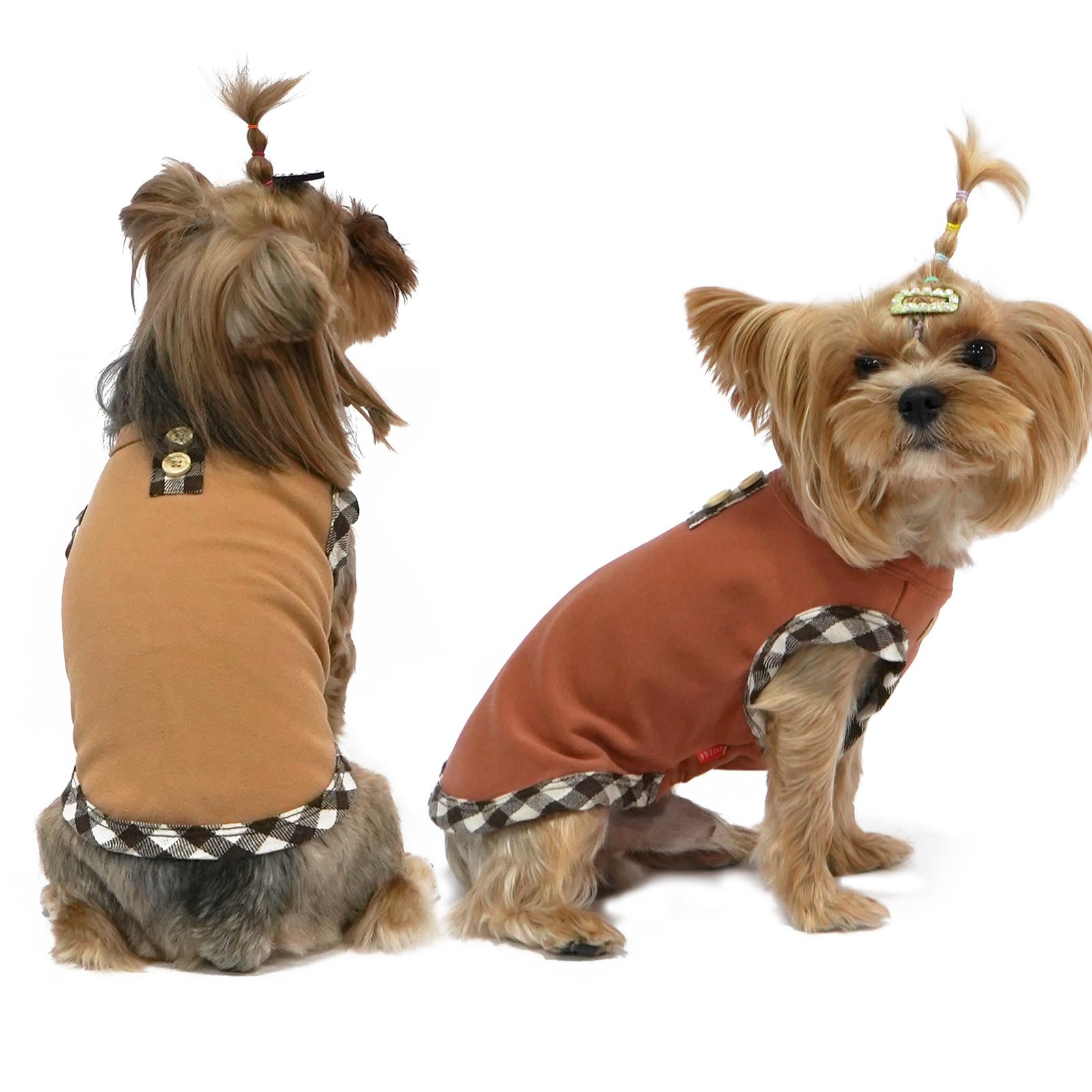 Kyeese 2Pack Dog Shirt Stretchy Sweatshirt Pullover Fleece Coats Lightweight Shirt Vest Sleeveless T-Shirt Soft For Small Dogs, 