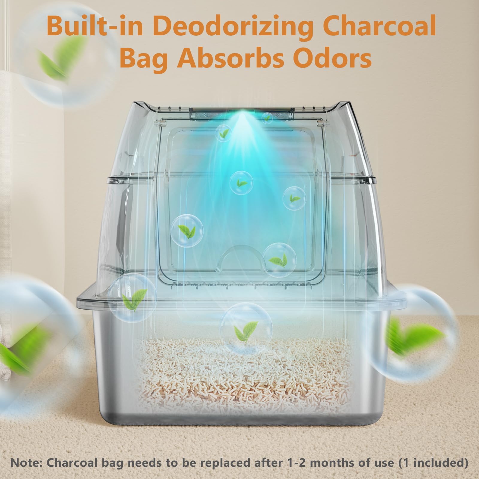 Stainless Steel Cat Litter Box With Lid, Xl Extra Large Litter Box For Big Cats, Enclosed Removable Metal Litter Boxs With High