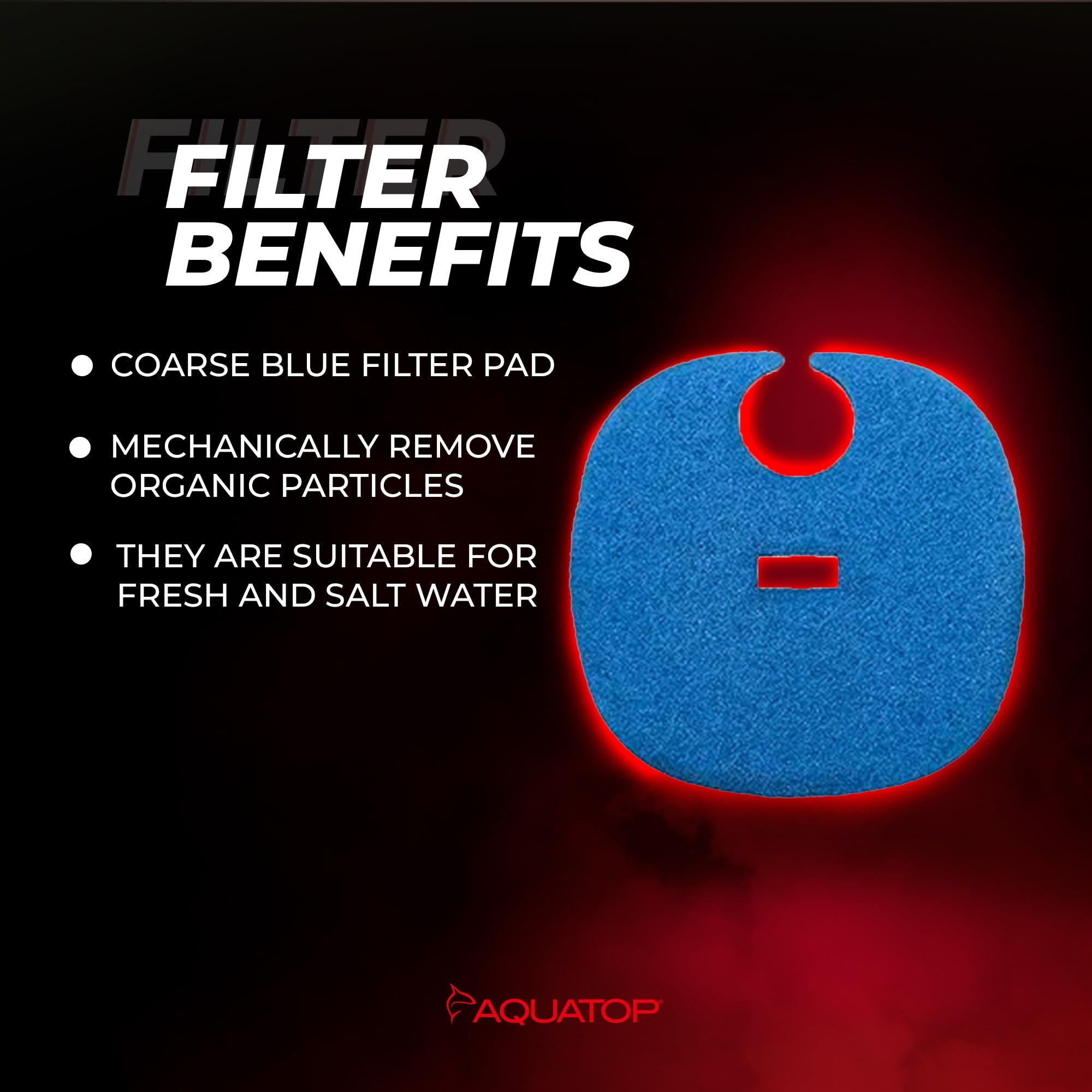 Aquatop Coarse Blue Filter Sponge - FZ7 Canister Filter Pad - Traps Large Waste for Cleaner Fresh & Saltwater