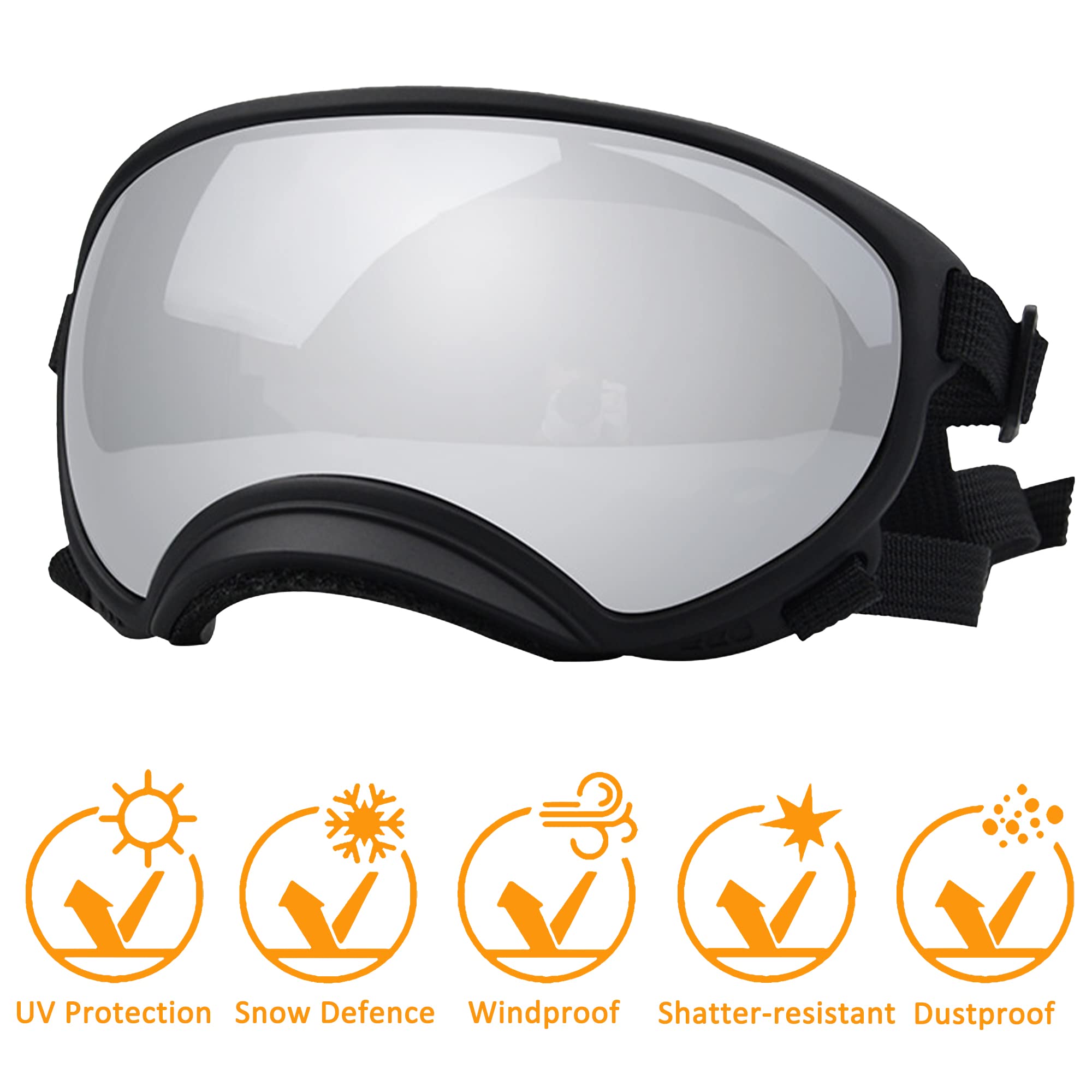 Large Dog Sunglasses, Dog Goggles With Adjustable Strap Uv Protection Winproof Dog Puppy Sunglasses, Suitable For Medium-Large D