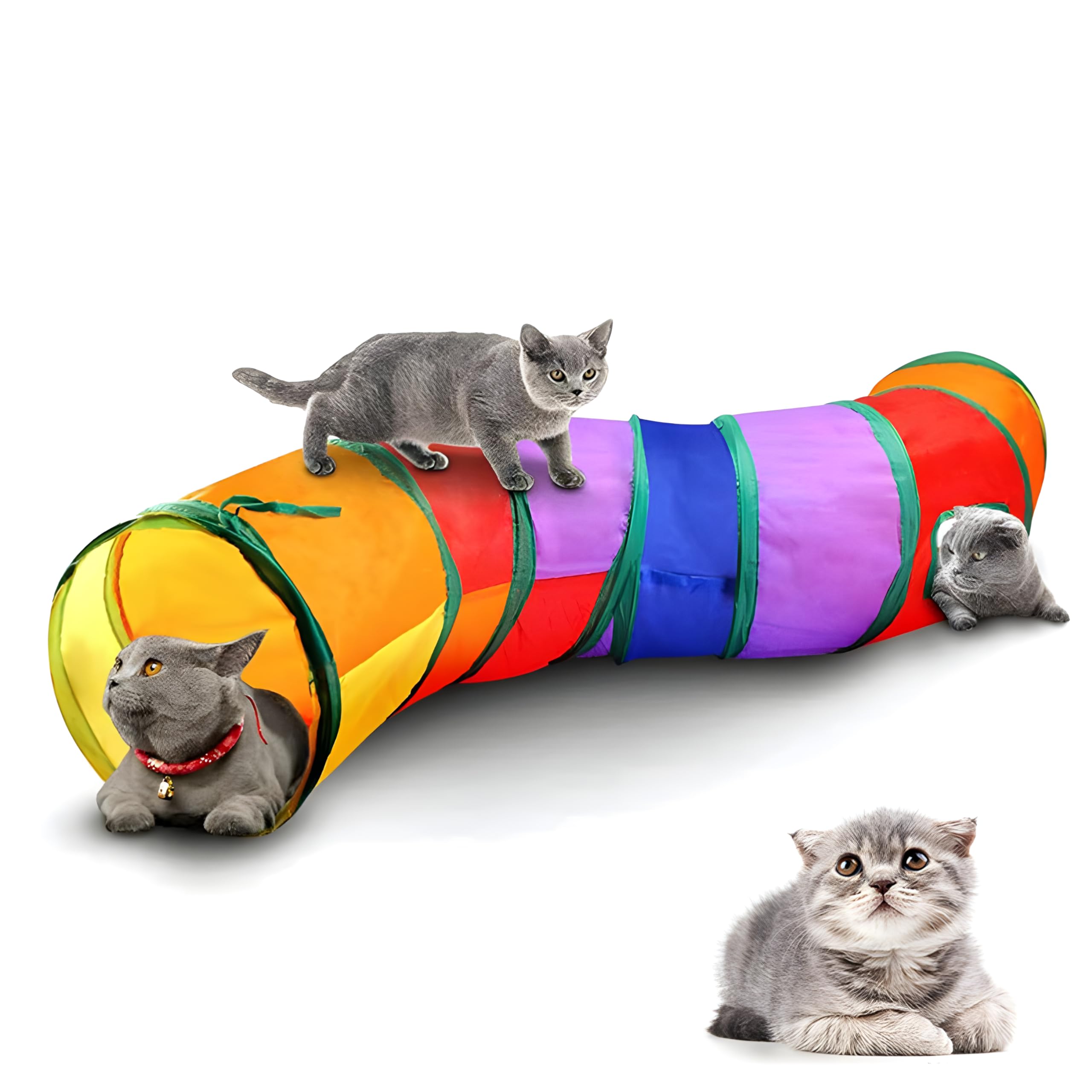 Collapsible Cat Tunnel - Cat Tubes For Indoor Cats Collapsible Cat Play Toy For Puzzle Exercising Hiding Training And Running