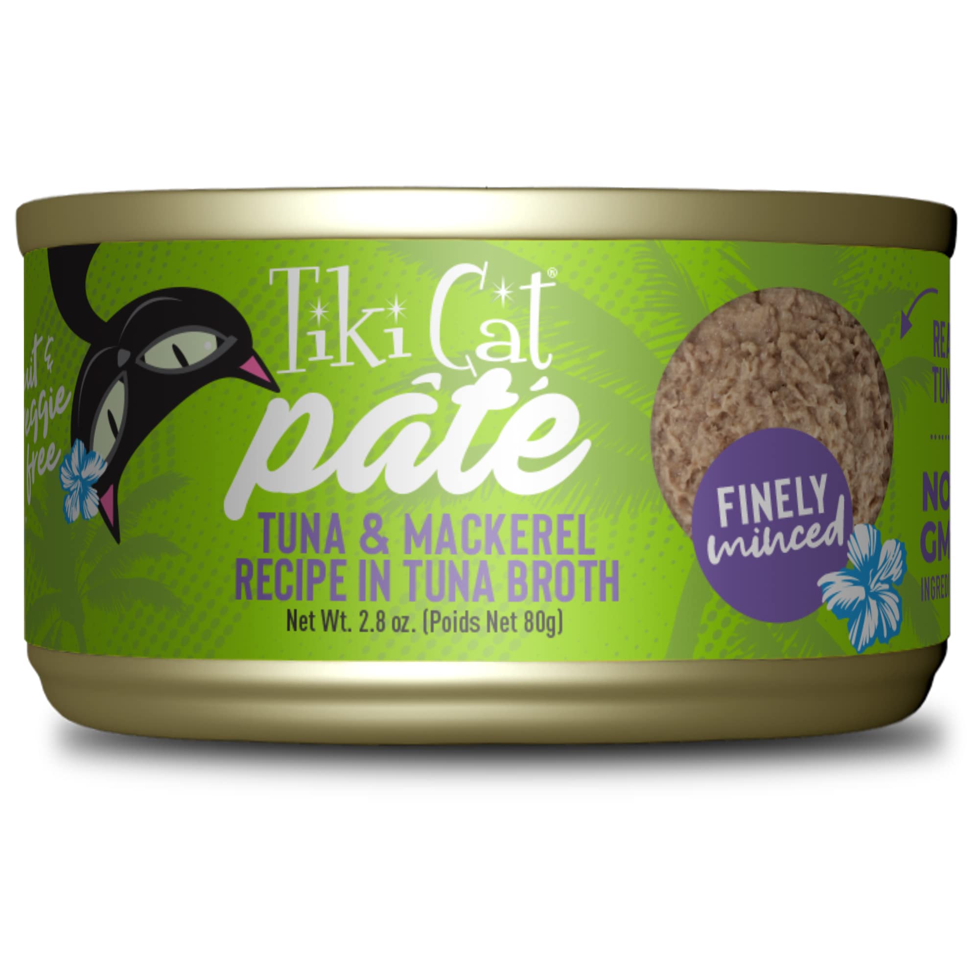 Tiki Cat Luau Pt  , Ahi Tuna & Mackerel Recipe in Tuna Consumme, Grain-Free Balanced Nutrition Wet Canned Cat Food, for All Life