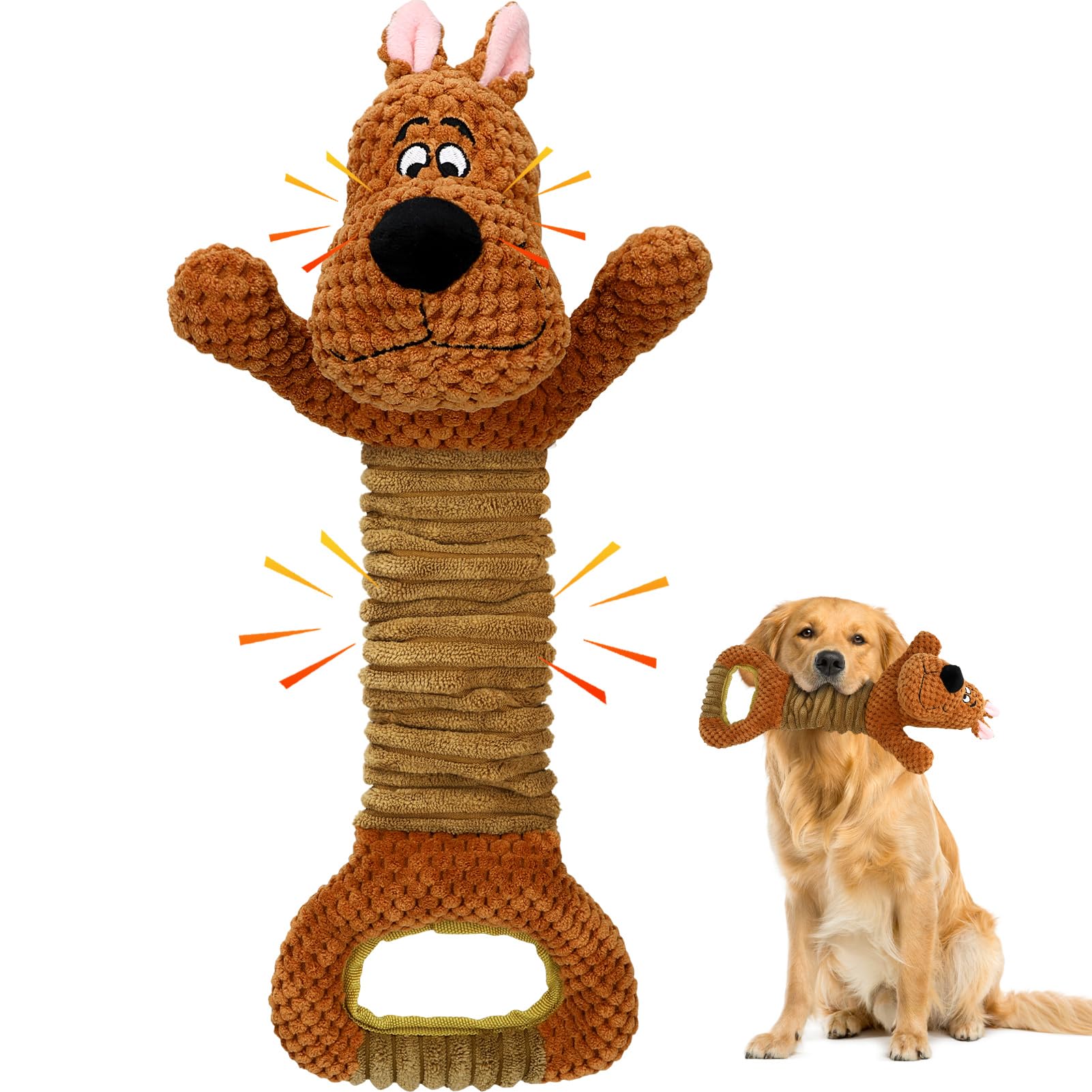 Homounter Dog Toys Interactive Tug Of War Puppy Toys With Crinkle Paperand Squeaker, Plush Large Dog Chew Toy Pull Pet Toy For S