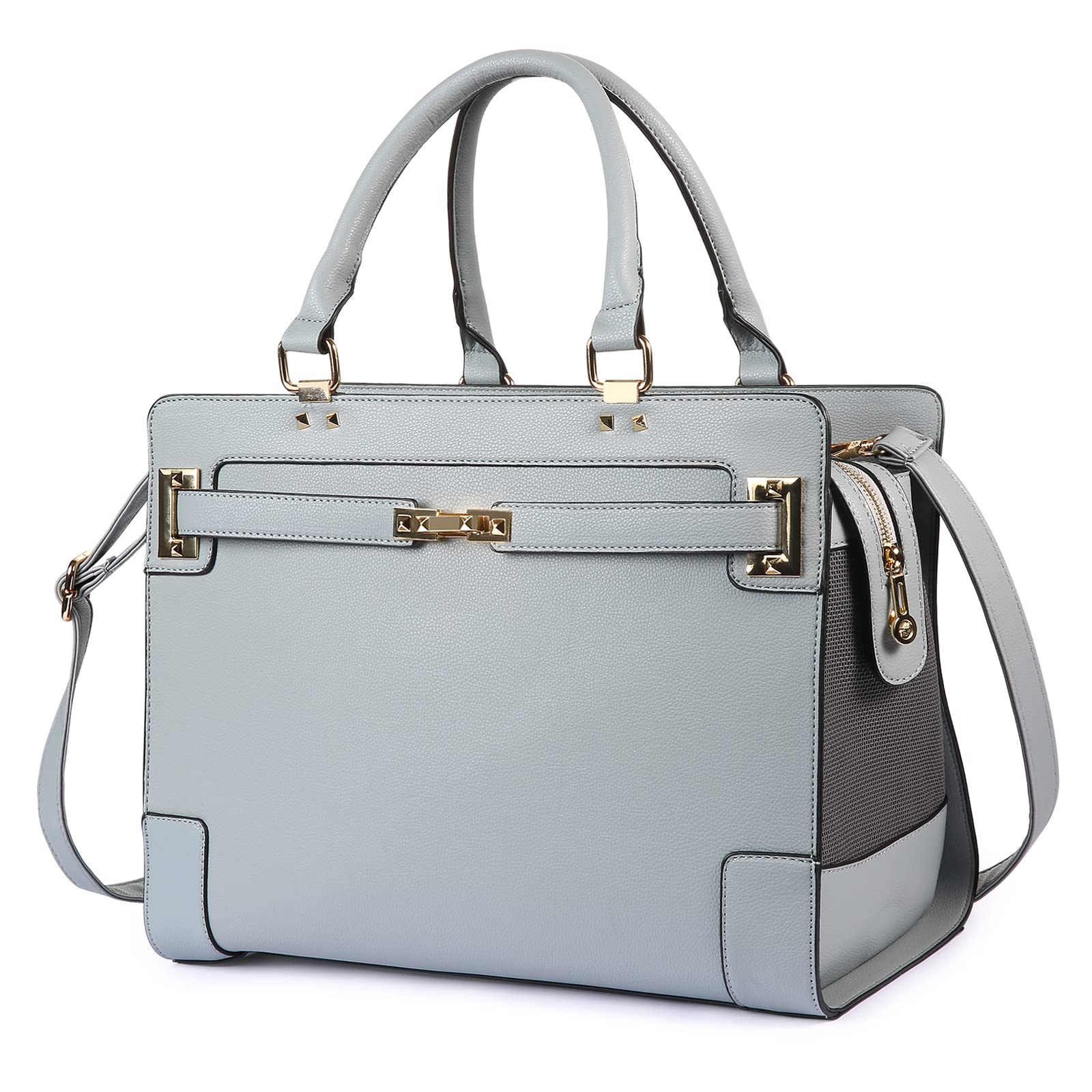 NewEle Fashion Dog Purse with Shoulder Strap, Holds Up to 7lbs Quality PU Leather Pet Carrier, Cat Carrier, Airline Approved Pup