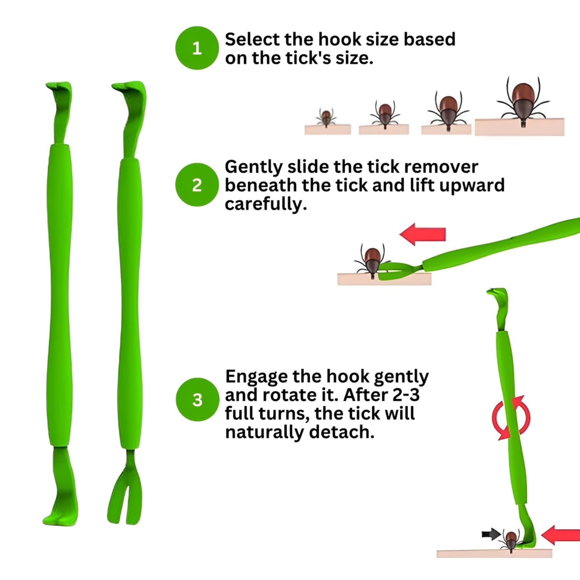 Tick Remover Tool - Safe & Easy Tick Remover For Humans And Pets - Effective Tick Remover For Cats And Dogs - Small To Xl Tick R
