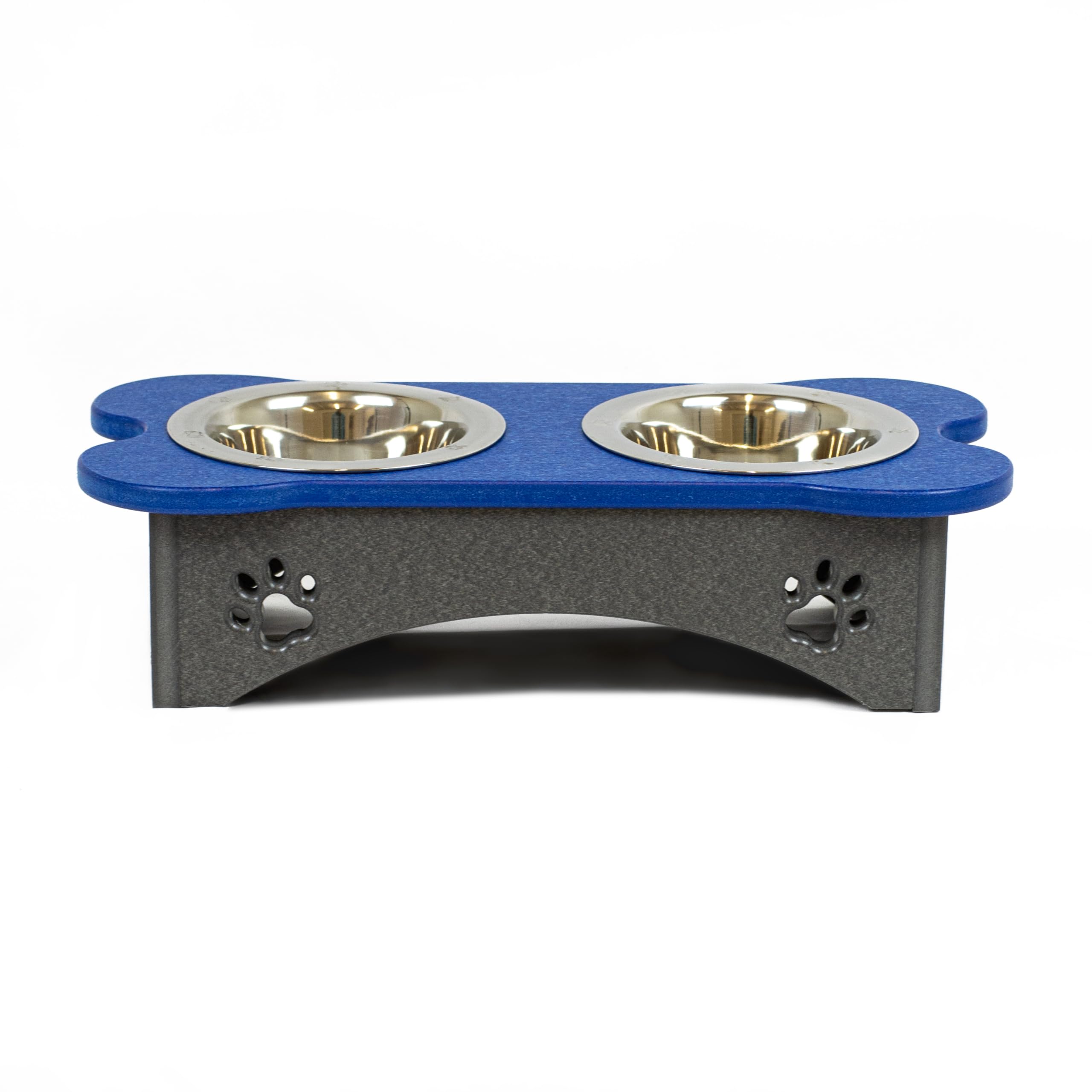 High Double Water and Food Bowls Made of High Density Poly Resin for Small Dogs