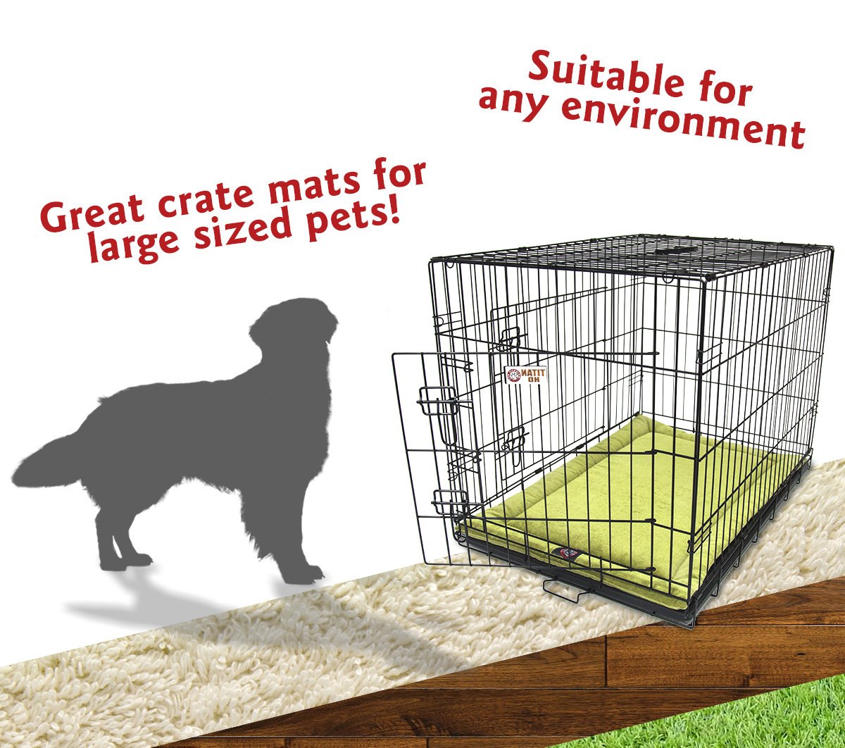 42' Villa Green Apple Crate Dog Bed Mat By Majestic Pet Products