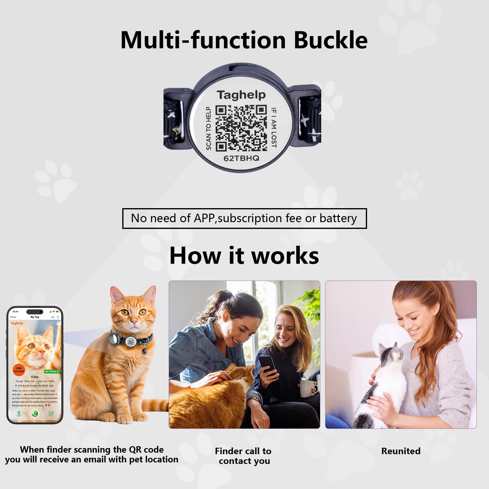 Waterproof Airtag Cat Collar Breakaway With Bell,Moon And Stars Pendant,Reflective Kitten Collar With Apple Airtag Holder,Safety