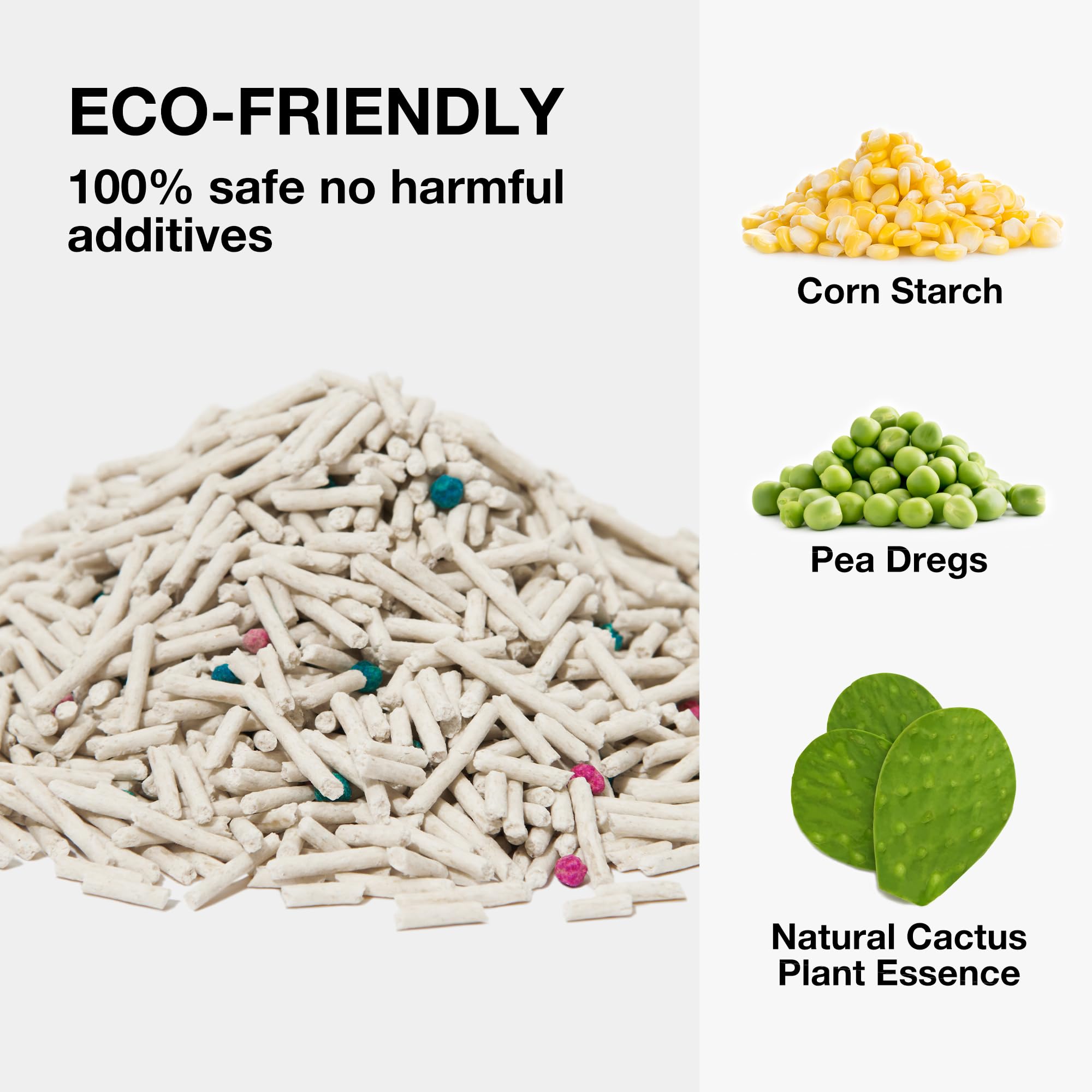 Vetreska Tofu Cat Litter, Natural Strong Clumping Flushable Litter Pellets, Ultra Water Absorbent Deodorant Tofu Litter, Dust-Fr