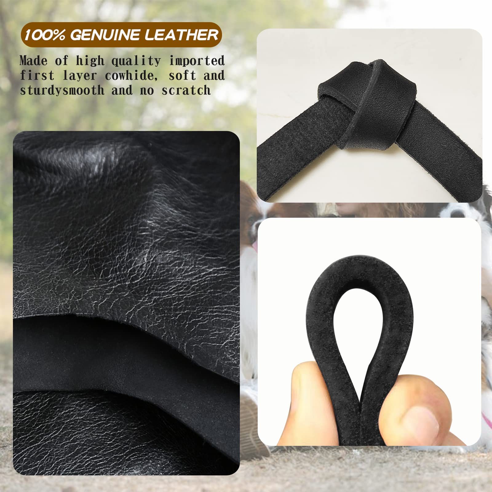 Meruogkar Leather Dog Leash 6Ft X 1/2 Inch,Strong Heavy Duty Genuine Leather Braided Dog Training Leash, Soft And Comfortable Le