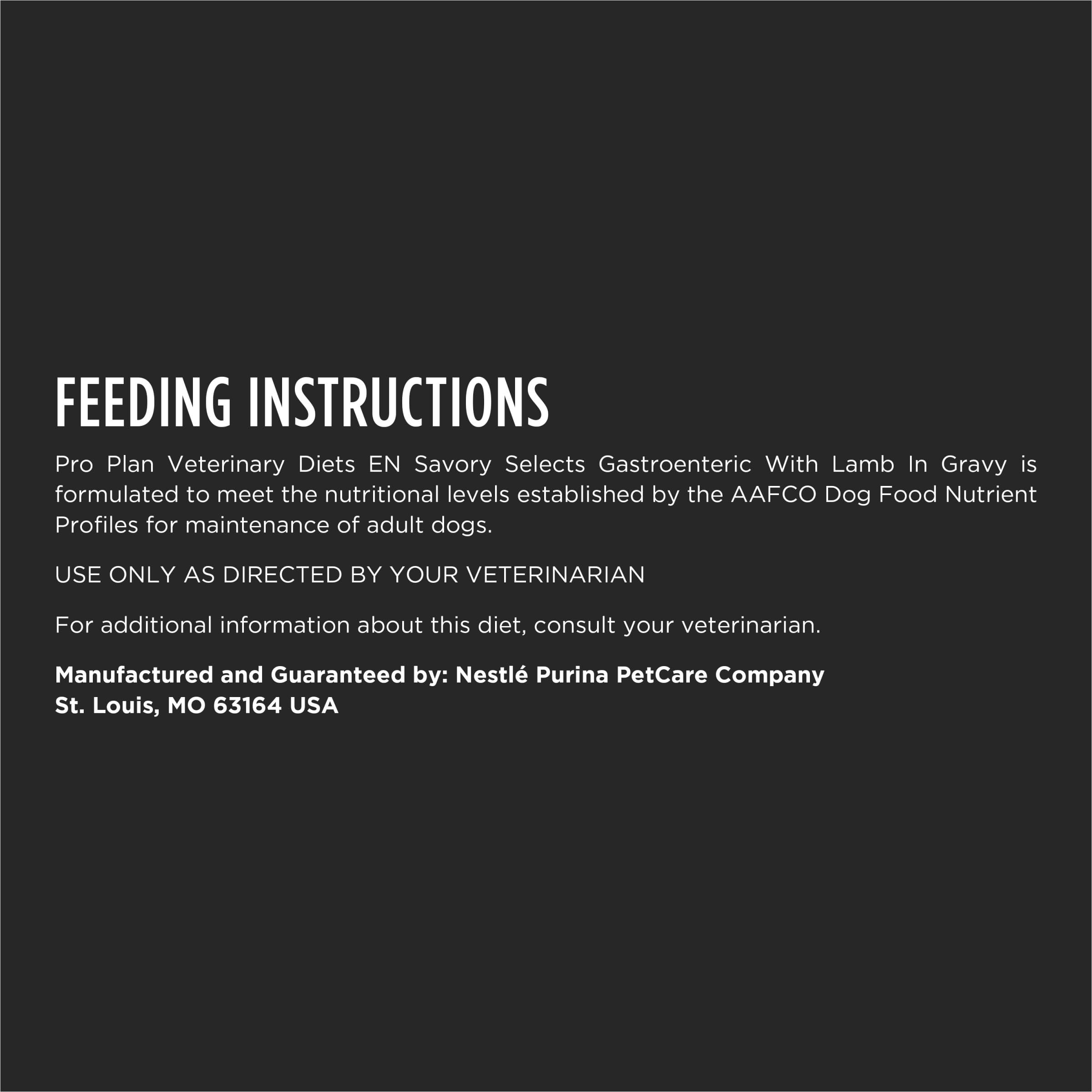Pro Plan Veterinary Diets Purina EN Savory Selects Gastroenteric with Lamb in Gravy Canine Formula Gastrointestinal Dog Food - (