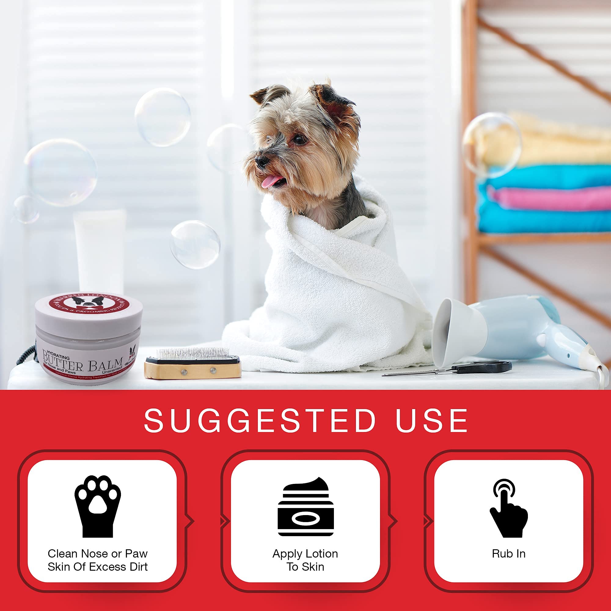 Warren London Hydrating Butter Balm- Dog Balm For Paws And Nose- Made In Usa- Unscented 4Oz