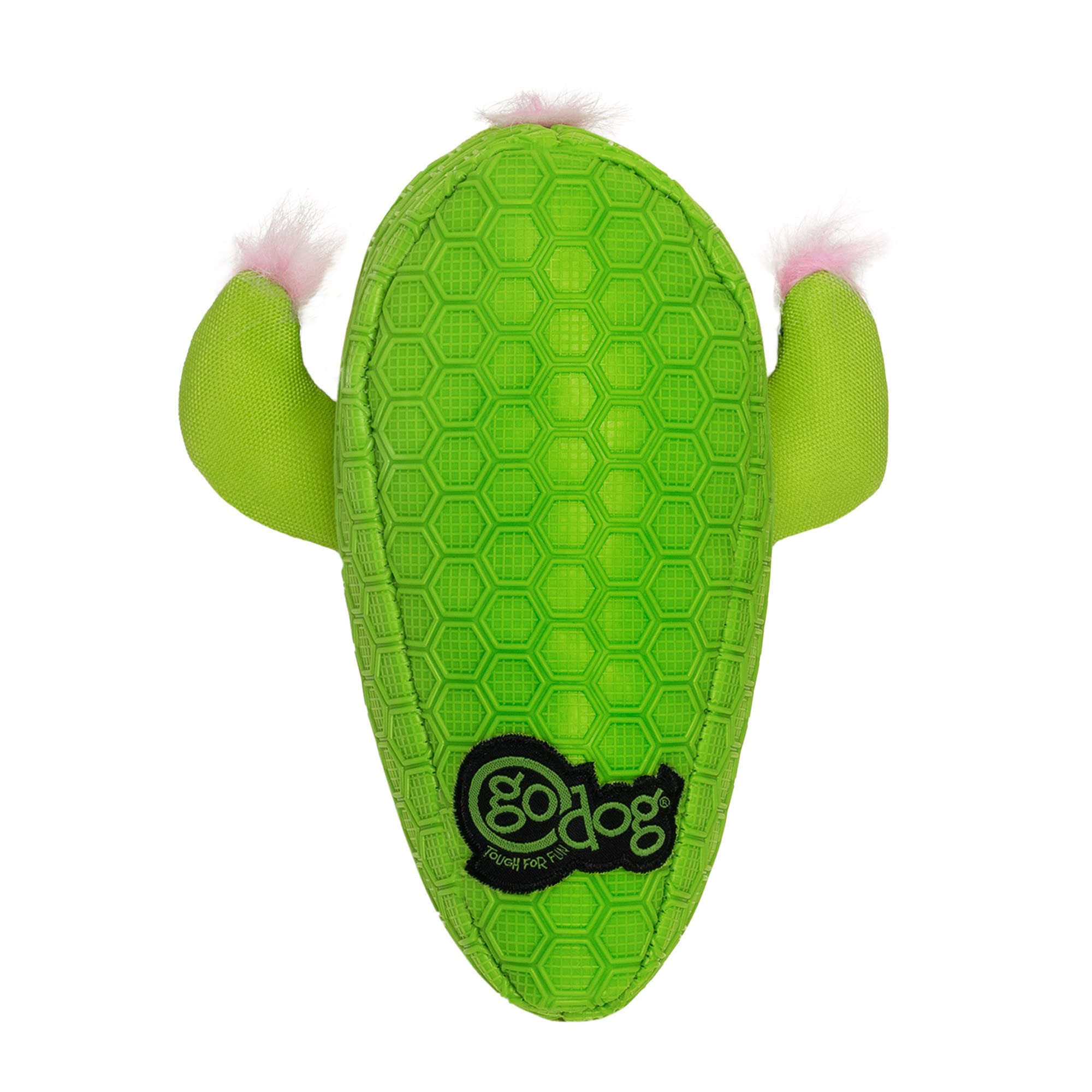 goDog Holiday Collection Cactus Squeaky Dog Toy, One Size, TPE Plush, Chew Guard Technology, Green