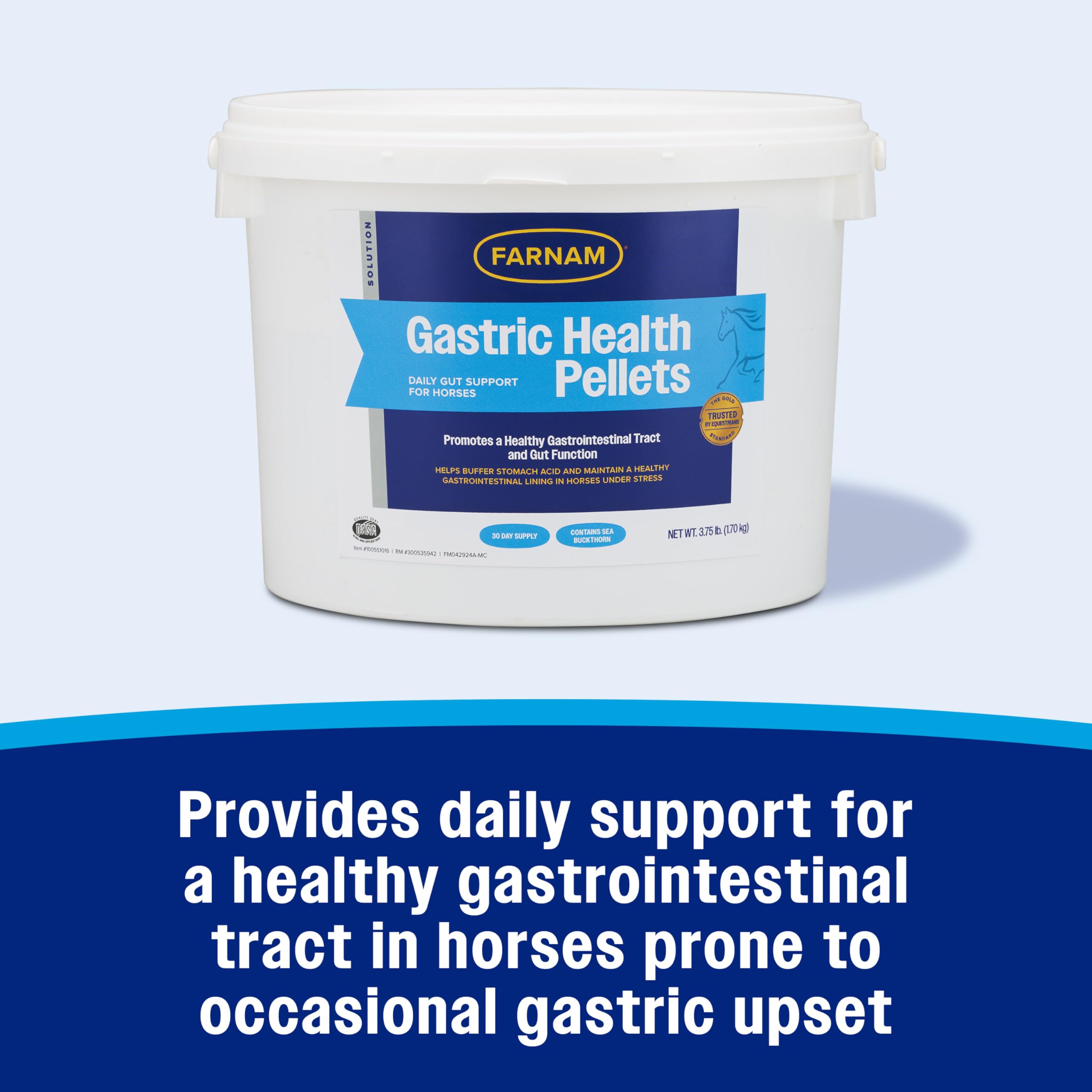 Farnam Gastric Health Pellets, Daily Gut and Digestive Health Supplement for Horses Helps Maintain a Healthy Gastrointestinal Tr