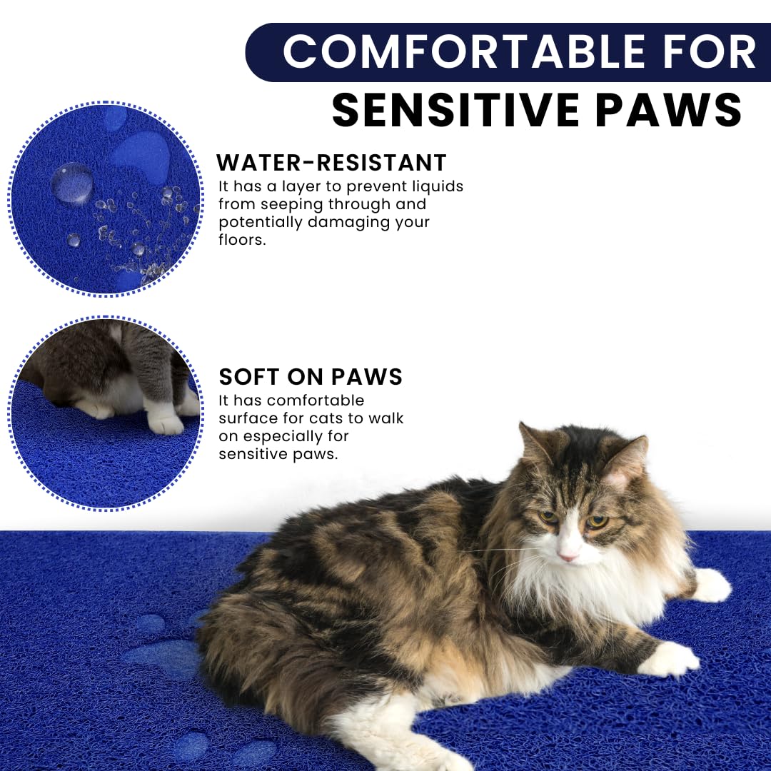 Andalus Jumbo Cat Litter Mat, Pack Of 1 - Waterproof, Non-Slip & Easy To Clean Cat Litter Box Mat For Extra Efficient Pet Litter