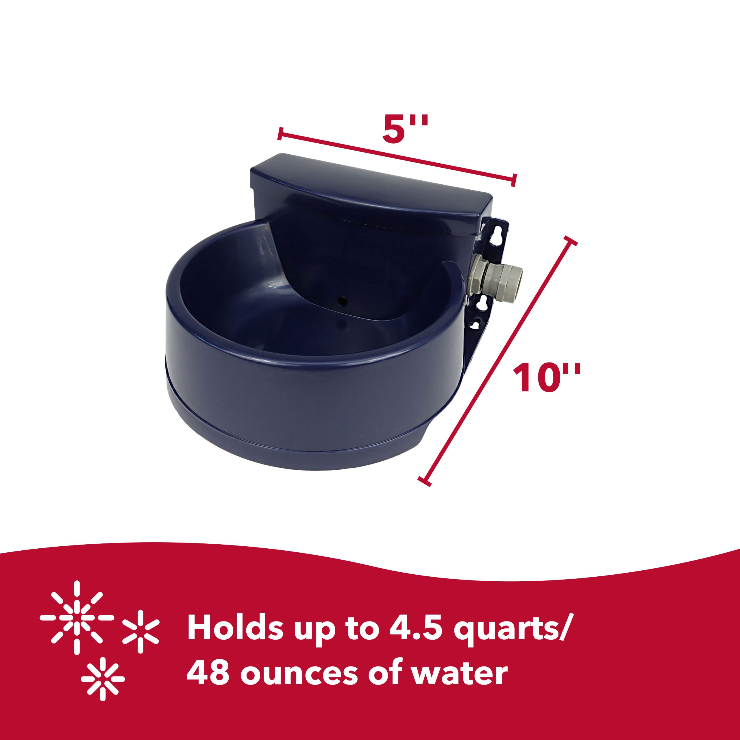 Coastal Pet Bergan Auto-Wata - Outdoor Dog & Cat Water Dispenser - Automatic Water Bowl For Pets - Made From Durable, Bpa-Free Plastic - Self-Watering Cat & Dog Bowl - Navy, 48 Ounces