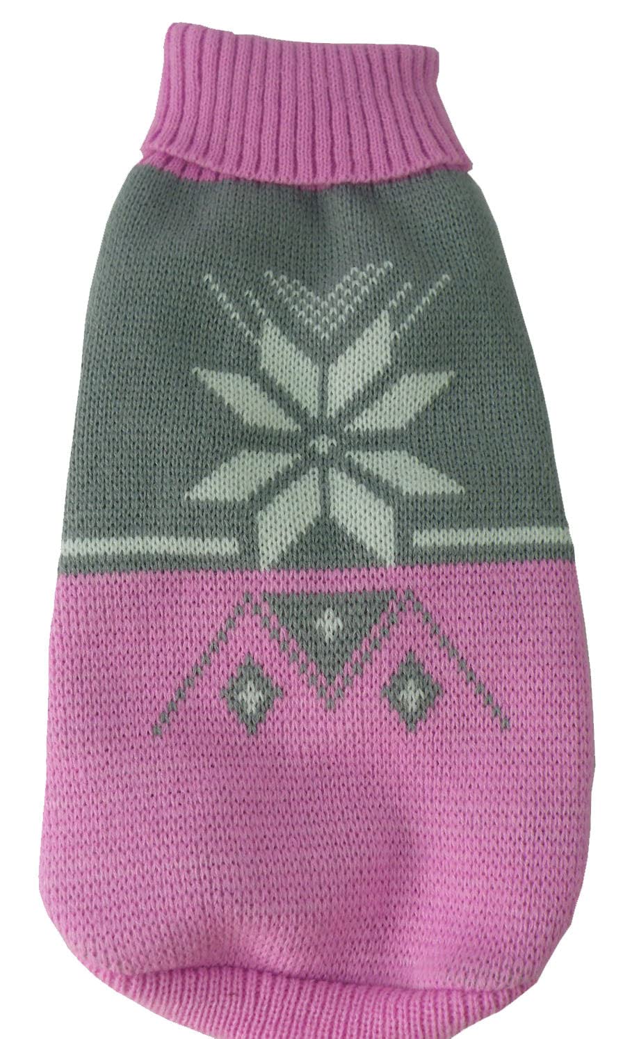 Pet Life  Snow Flake Pet Sweater - Designer Dog Sweater with Turtle Neck - Winter Dog Clothes Designed to Keep Warm