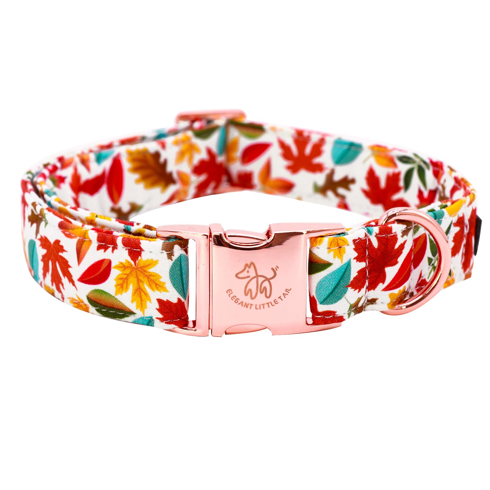 Elegant Little Tail Fall Dog Collar, Autumn Leaves Pet Collar Durable Dog Collars Male Or Female Holiday Pet Gift Adjustable Dog