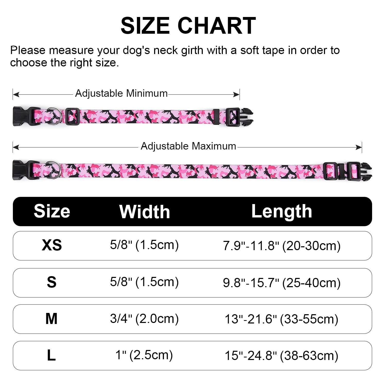 Mercano Adjustable Dog Collar - Special Design Patterns, Soft Nylon Comfortable Durable Pet Collar For Small Medium Large Dogs (L, Dog Camouflage Pink)