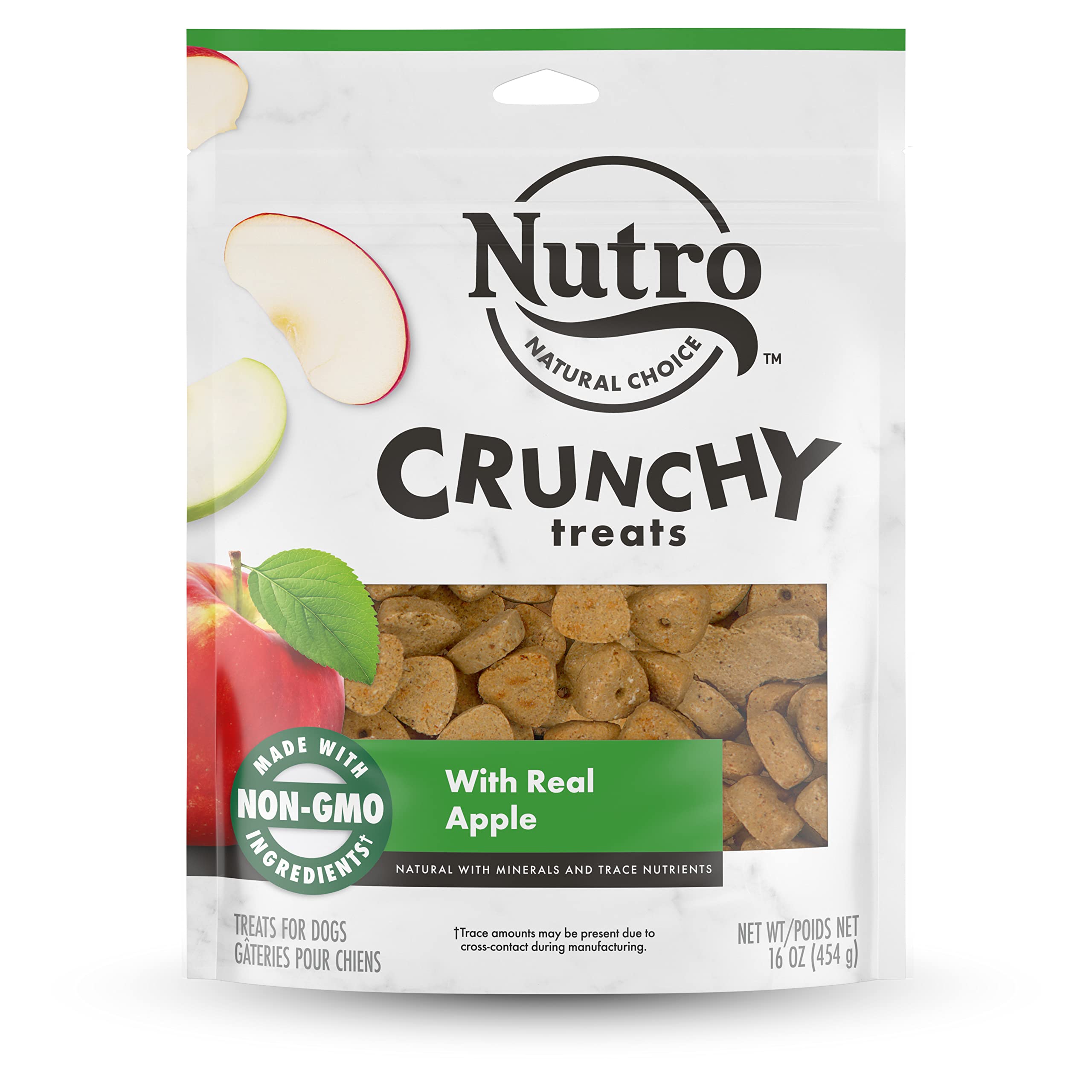 NUTRO Crunchy Dog Treats with Real Apple, 16 oz. Bag