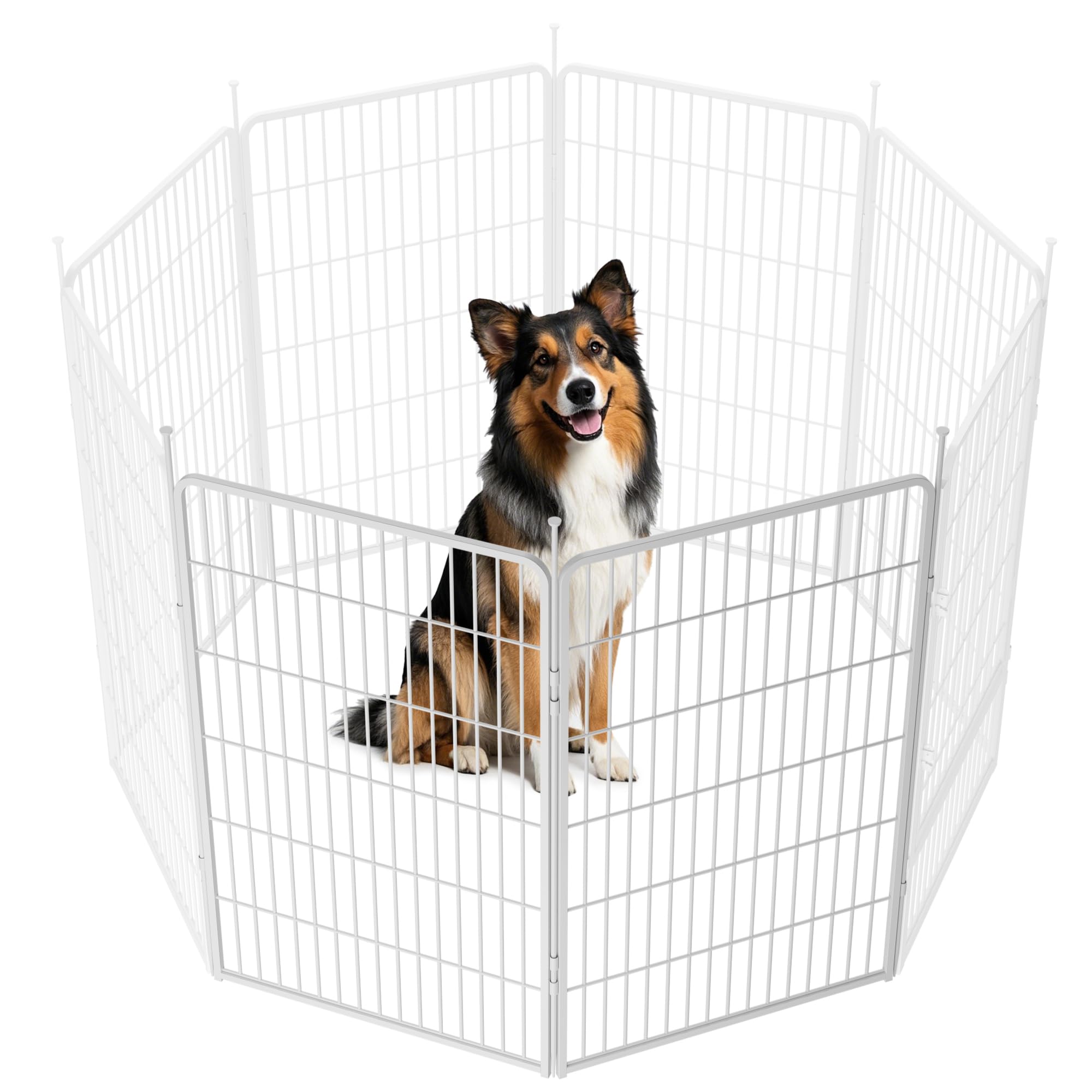 Sunsgrove Indoor Dog Playpen With Wider Door, 45 Inch 2 Panels Non Slip Dog Pen Indoor, Anti Rust Dog Fence, Free And Safe Play,
