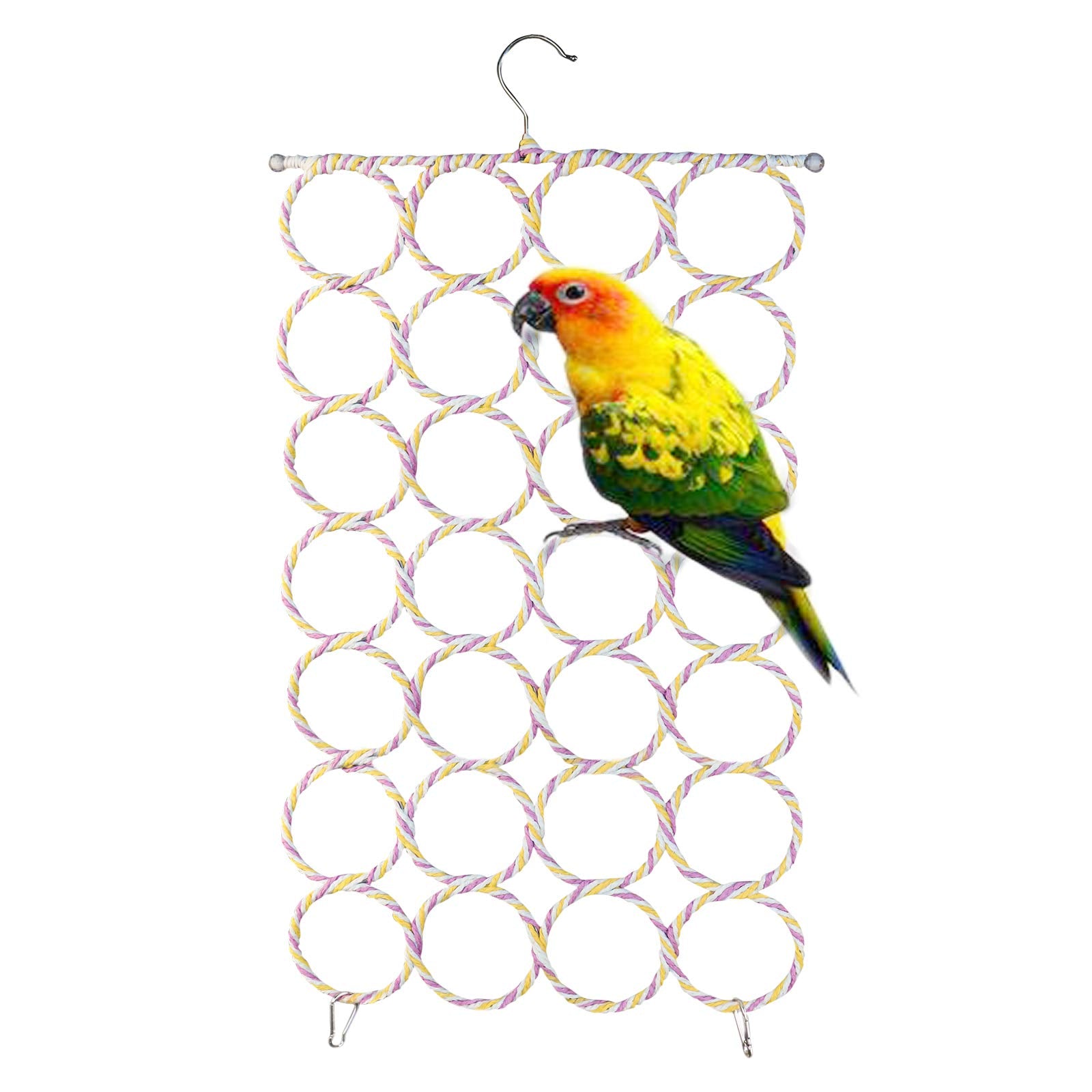 2 Packs Parrot Swing Hanging Toys, Bird Climbing Rope Net Ladders Small Medium Pet Activity Toy Suitable For Parakeet,Cockatiel,