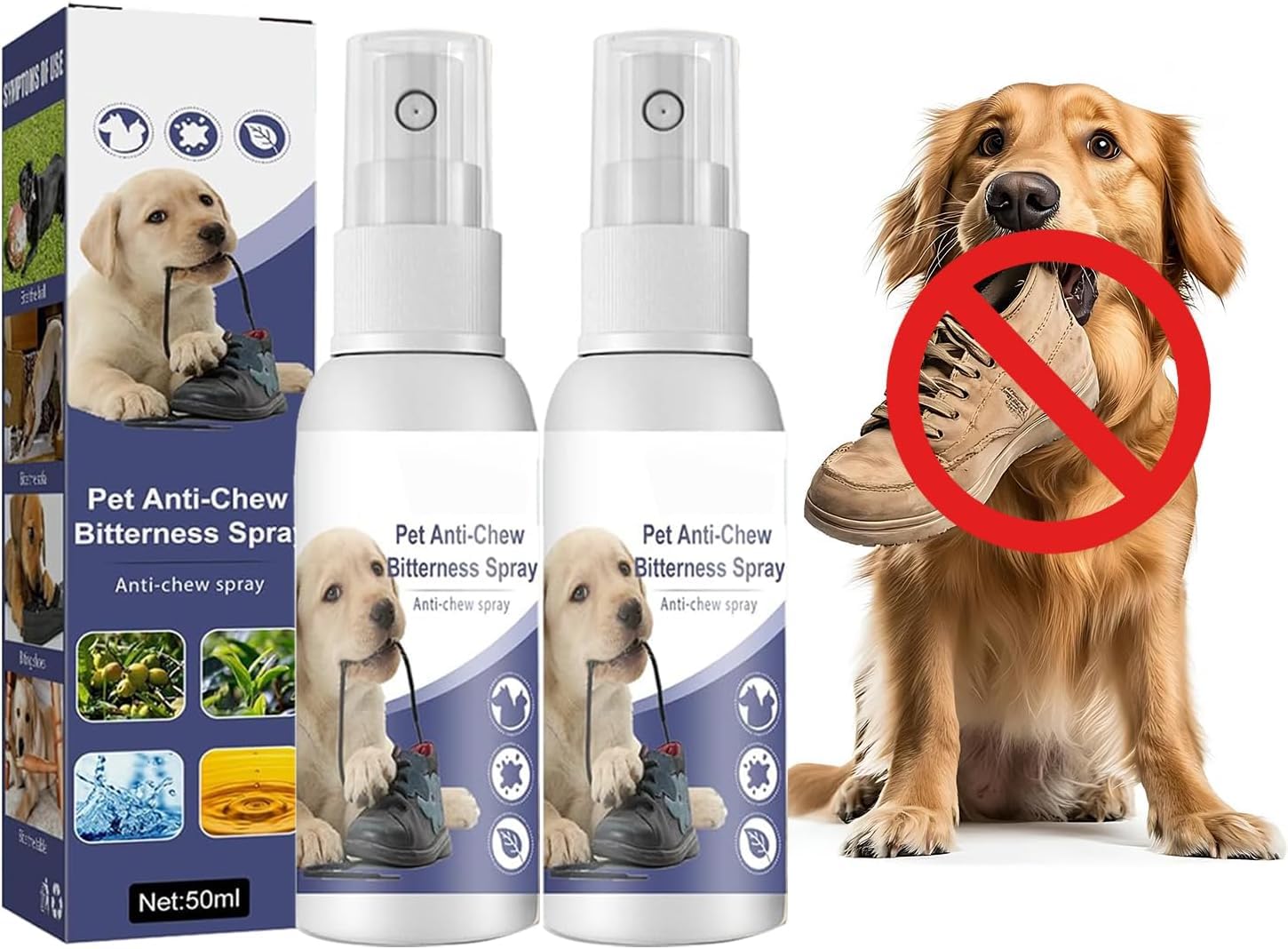 No Chew Spray for Dogs Bitter Spray for Puppies Stop Dogs from Chewing Furniture Spray Anti Licking for Dog Bitter Spray Deterre