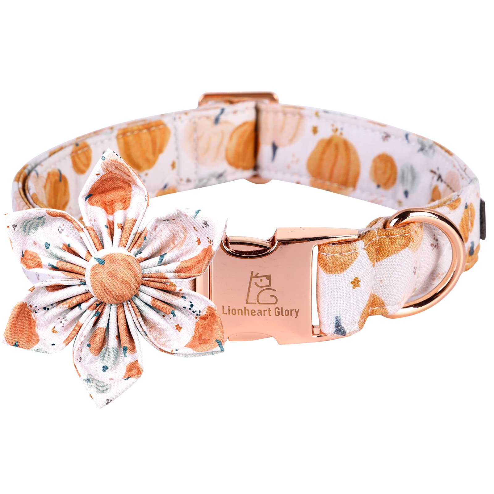 Lionheart Glory Premium Dog Collars, Dog Collar With Flower Heavy Duty Adjustable Halloween Dog Collar With Flower For X-Small Puppy