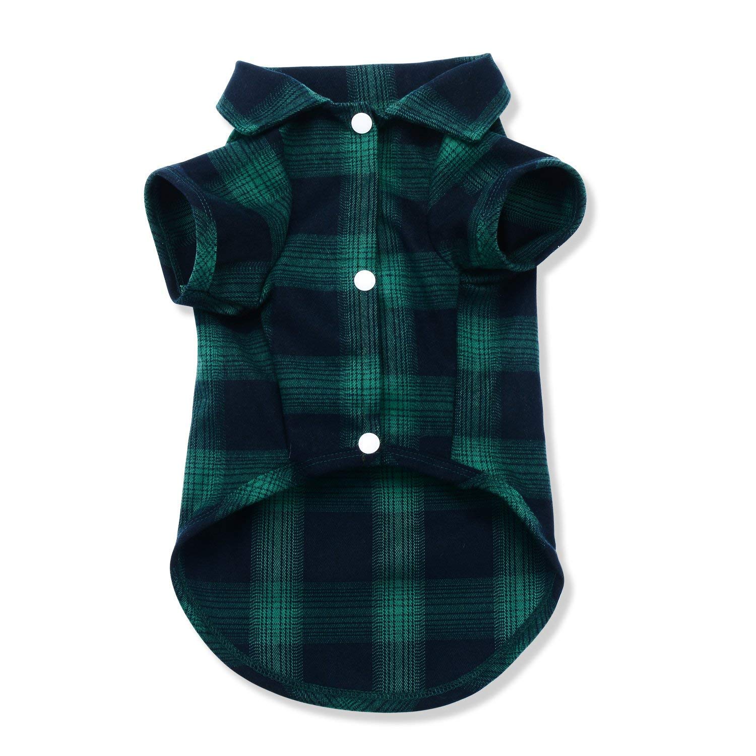 Koneseve Dog Shirt, Pet Plaid Clothes Shirt T-Shirt, Sweater Bottoming Shirt For Small Dog Cat Puppy Grid Adorable Wearing Stylish Cozy Halloween,Christmas Costumes {Green;S/Small}