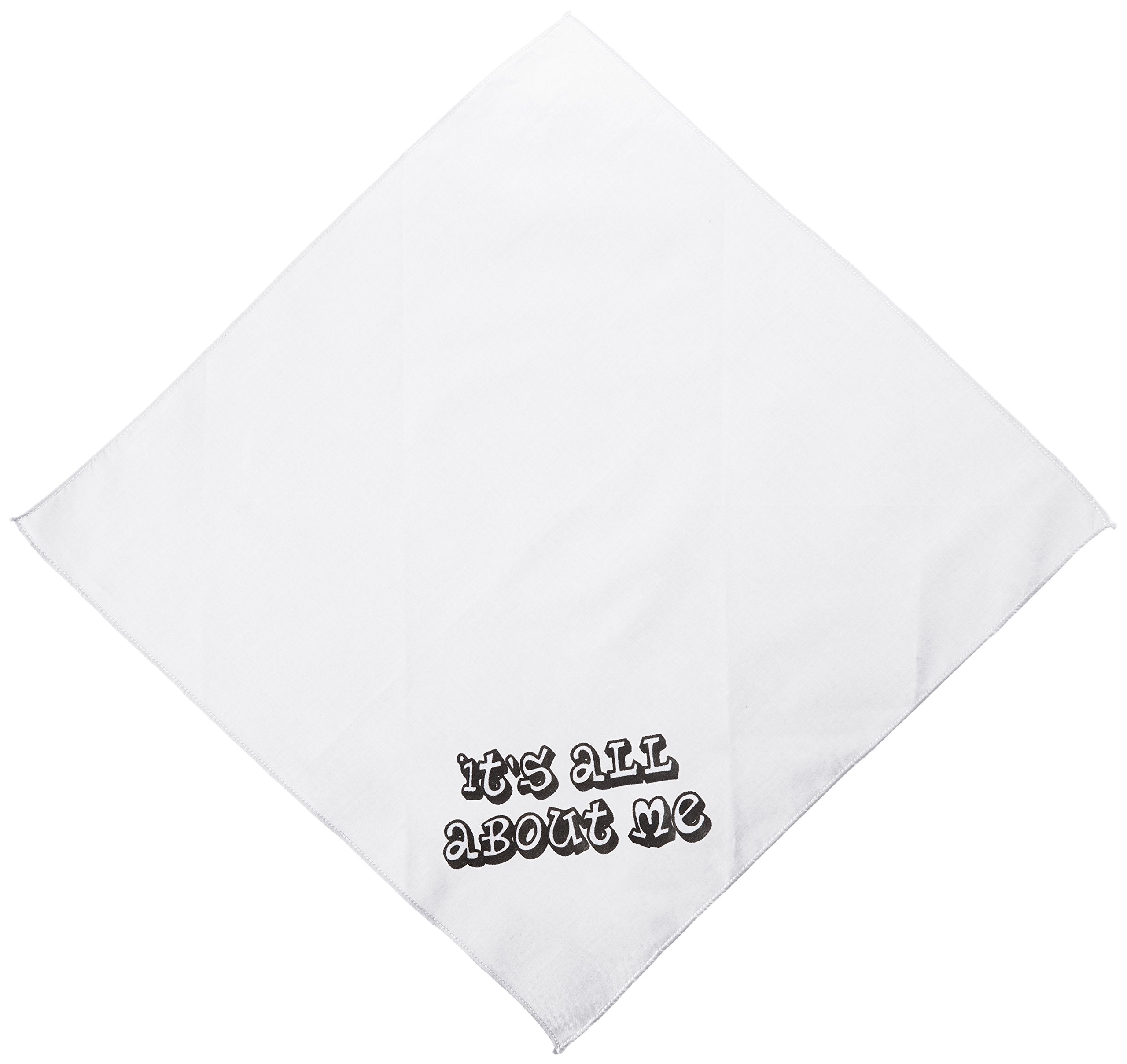 Pet and Dog Bandana Screen Printed, It's All about Me White Small