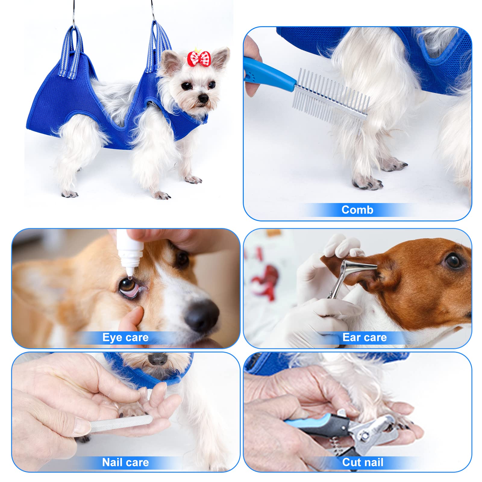 Ovtexzog Cat Grooming Hammock Small Dog Grooming Hammock, Cat/Dog Grooming Sling For Nail Clipping, Pet Grooming Hammock Xs Dog Grooming Harness For Extra Small Dog And Small Cat