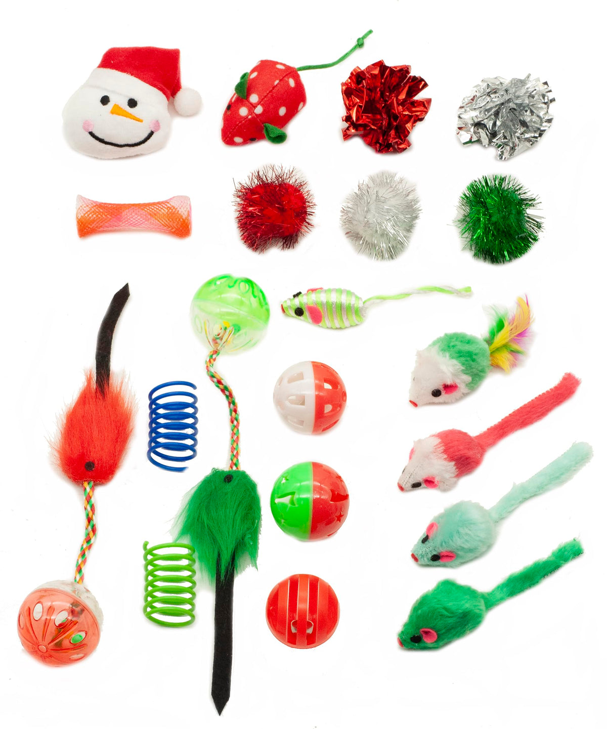 Fashion'S Talk Christmas Cat Toys 20 Count Kitten Gift Bag, Holiday Variety Pack For Indoor Cats,Xmas Set Assorted Toys Interact