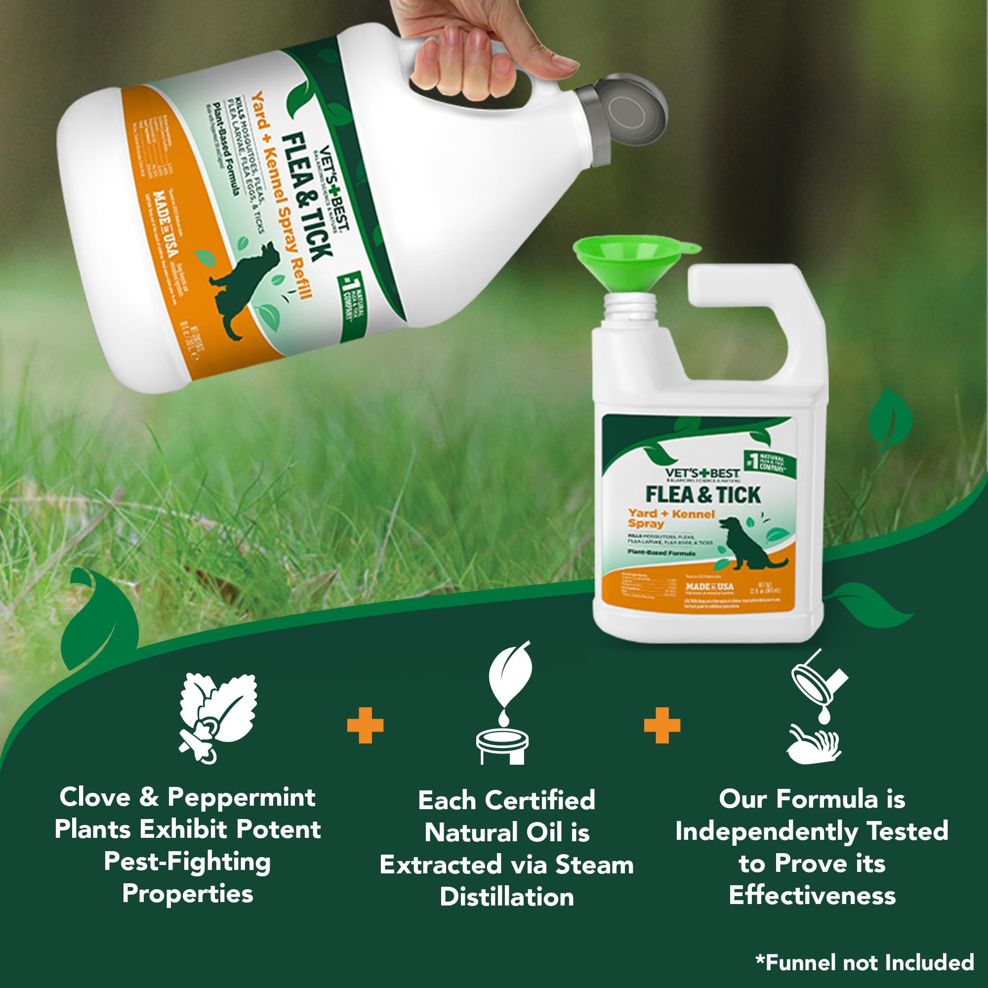 Vets Best Flea and Tick Yard and Kennel Spray - Natural Yard Treatment for Fleas, Ticks and Mosquitoes - Plant and Pet Safe Outd