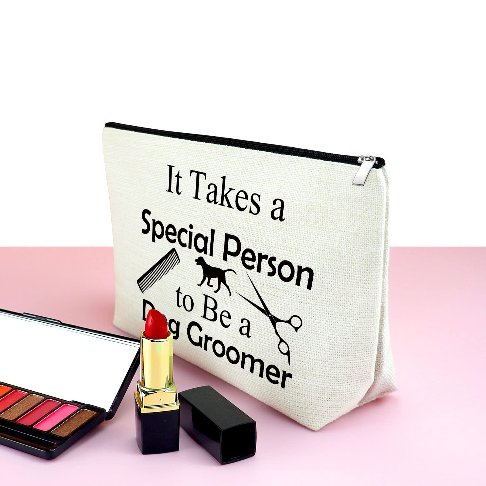 Mxrymvu Dog Groomer Gifts Makeup Bag Dog Groomer Themed Gifts Pet Hair Stylist Appreciation Cosmetic Bag Christmas Thanksgiving