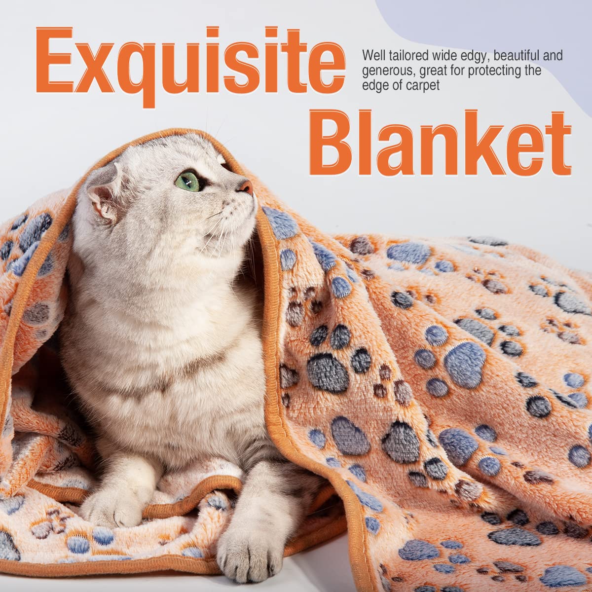 Pet Soft 1 Pack 3 Blankets Pet Blankets For Dogs - Fluffy Cats Dogs Blankets For Small Medium & Large Dogs, Cute Print Pet Throw Puppy Blankets Fleece (Paw, 3L)