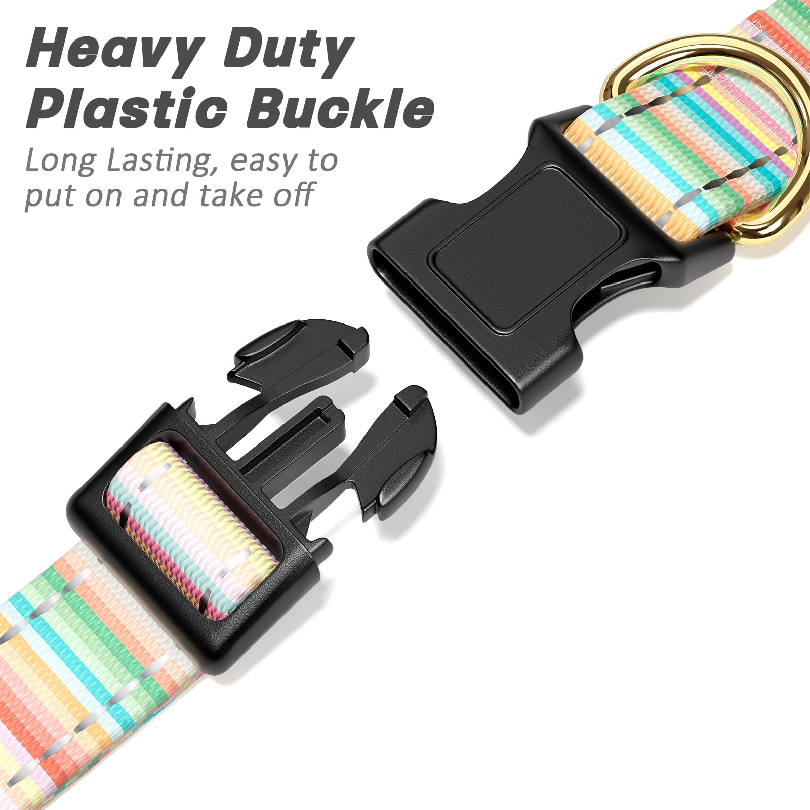 Tmoodel Reflective Dog Collar, Cute Dog Collar For Large Dogs, Soft Nylon Puppy Collar For Boy And Girl Female Dogs, Adjustable