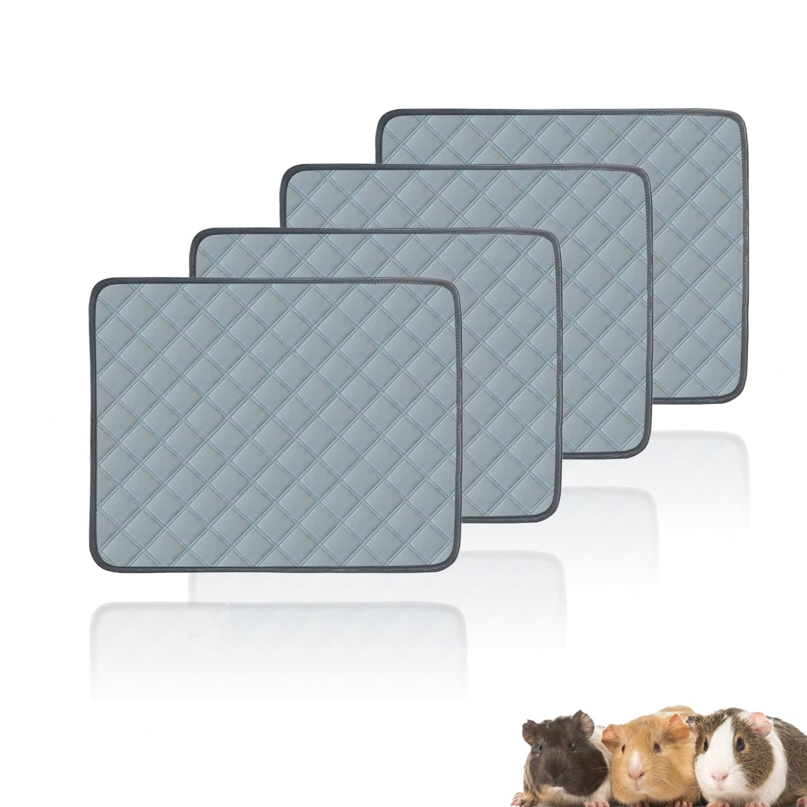 Mooydee 4 Pack Guinea Pig Cage Liners Washable Super Absorbent Guinea Pig Bedding Waterproof Reusable Guinea Pig Pee Pads Anti S