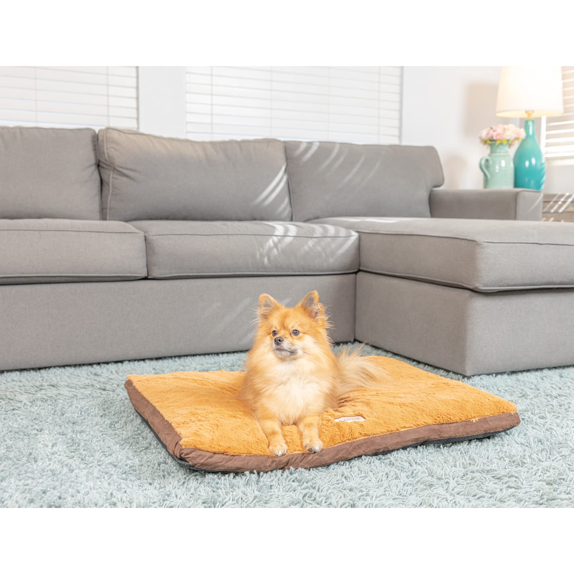 Armarkat Brown Pet Bed, 34-Inch By 26-Inch By 4-Inch