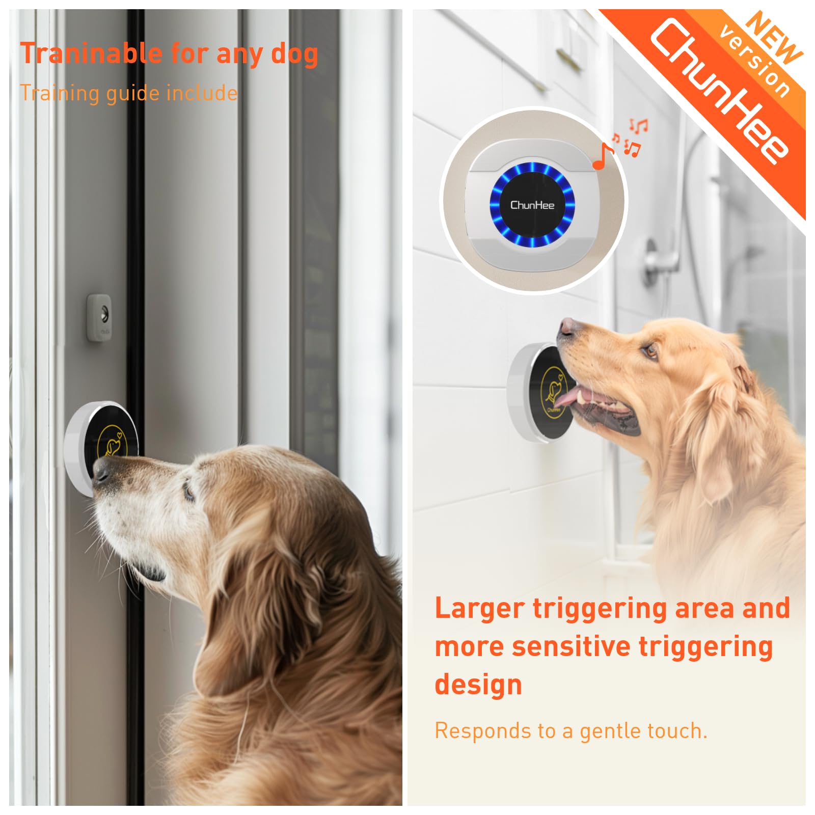 Chunhee Smart Dog Door Bells, Wireless Dog Doorbells For Potty Training To Go Outside, Dogs Bells For Doggie To Ring To Go Potty