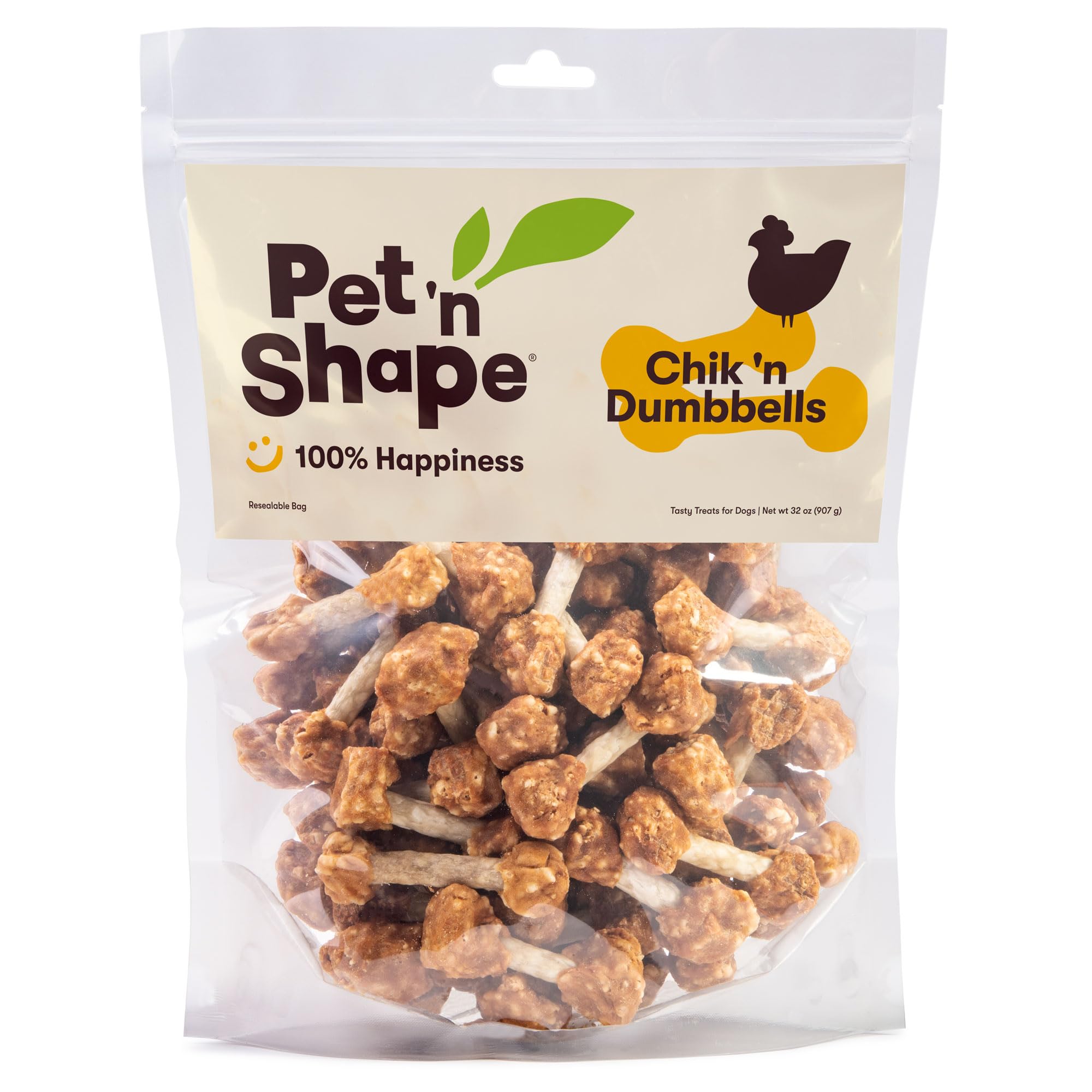Pet n Shape Chik N Rice Dumbbells - All Natural Dog Treats, Chicken, 32 oz