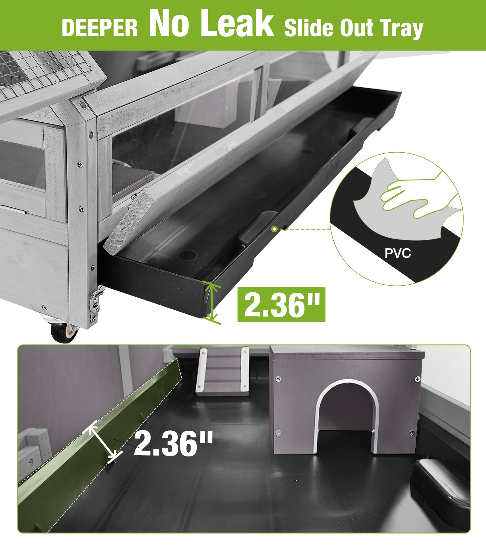 Gutinneen Guinea Pig Cage, Hamster Cage With Chew-Proof Aluminum Edges & Leak-Proof Pvc Layer, Small Animal Cage With 4-Wheel De