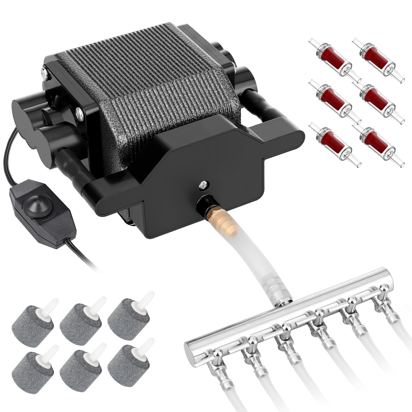 AquaMiracle Quiet Fish Tank Air Pump 475GPH 0.03MPa 16W High Pressure Aquarium Air Pump Commercial Air Pump Pond Aerator Bubbler