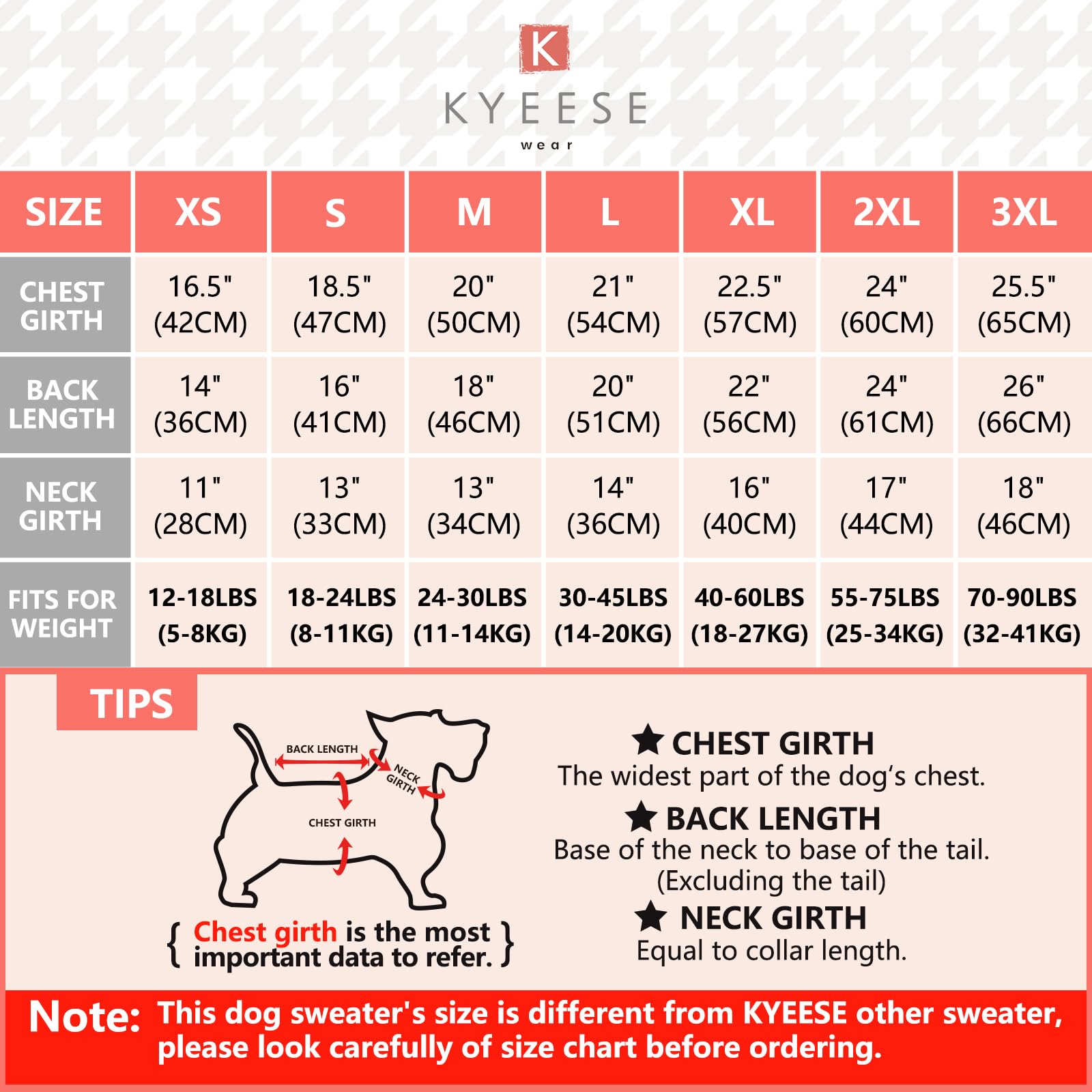 Kyeese Dog Sweaters Heavy Reflective Pullover Dog Knitwear For Fall Winter For Medium Dogs Red