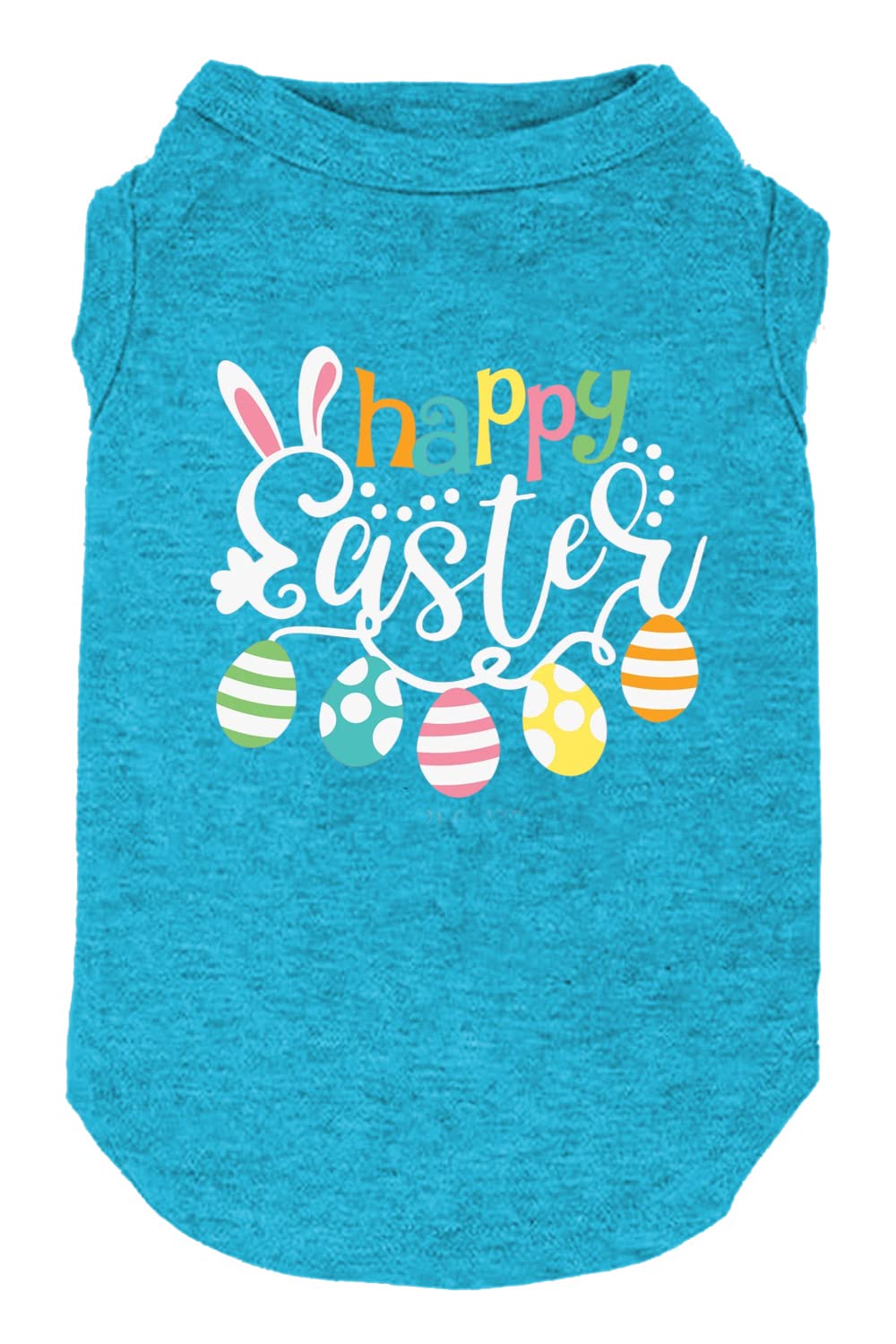 Happy Easter Shirts For Dog Funny Print Vest For Small Medium Large Dogs Soft And Light-Weight T Shirts Gift For Puppy (Large, Blue)