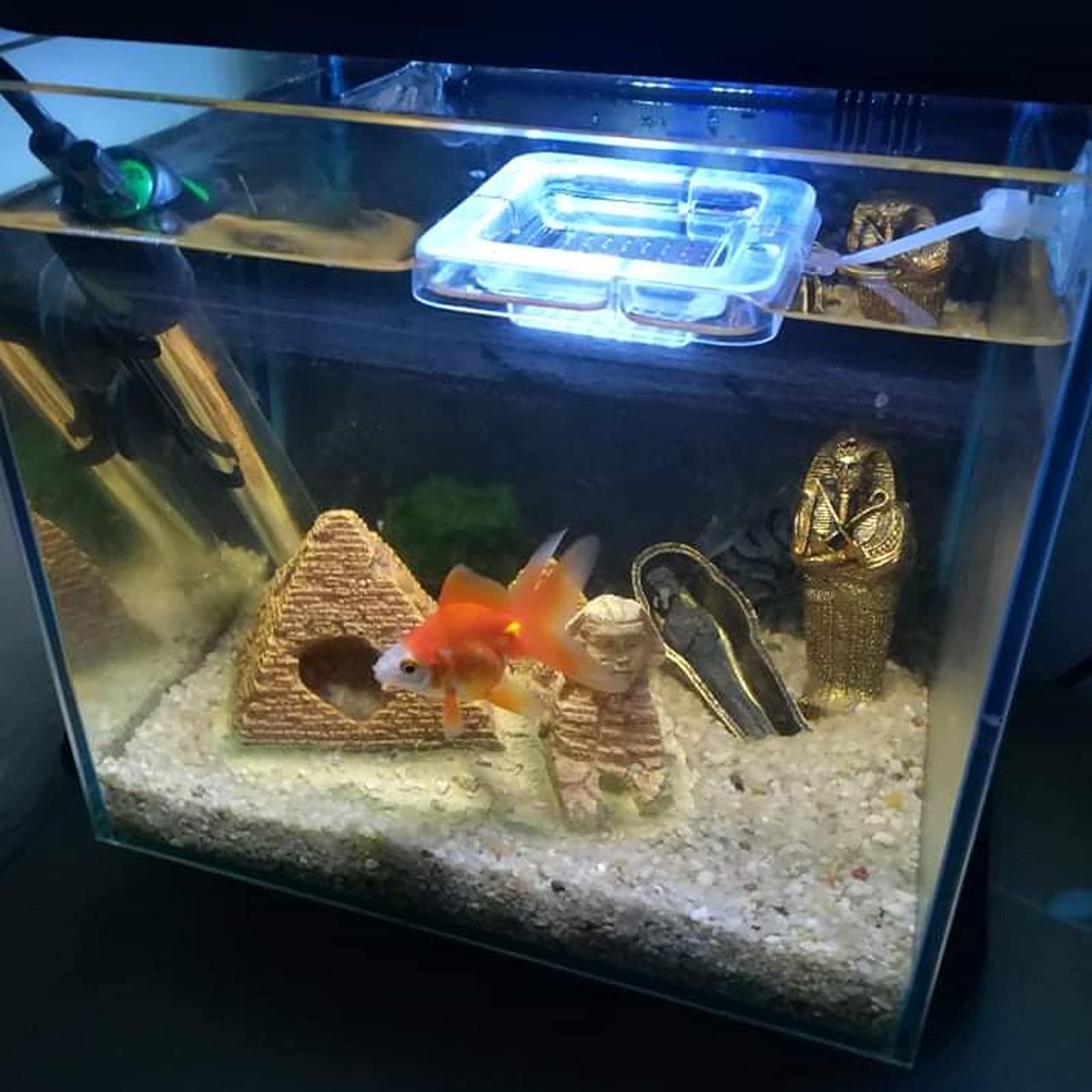 Kocris Casa Aquarium Mummy Gold Coffin Decorations Egypt Fish Reptile Turtle Tank D?or Ornament Pet Gold